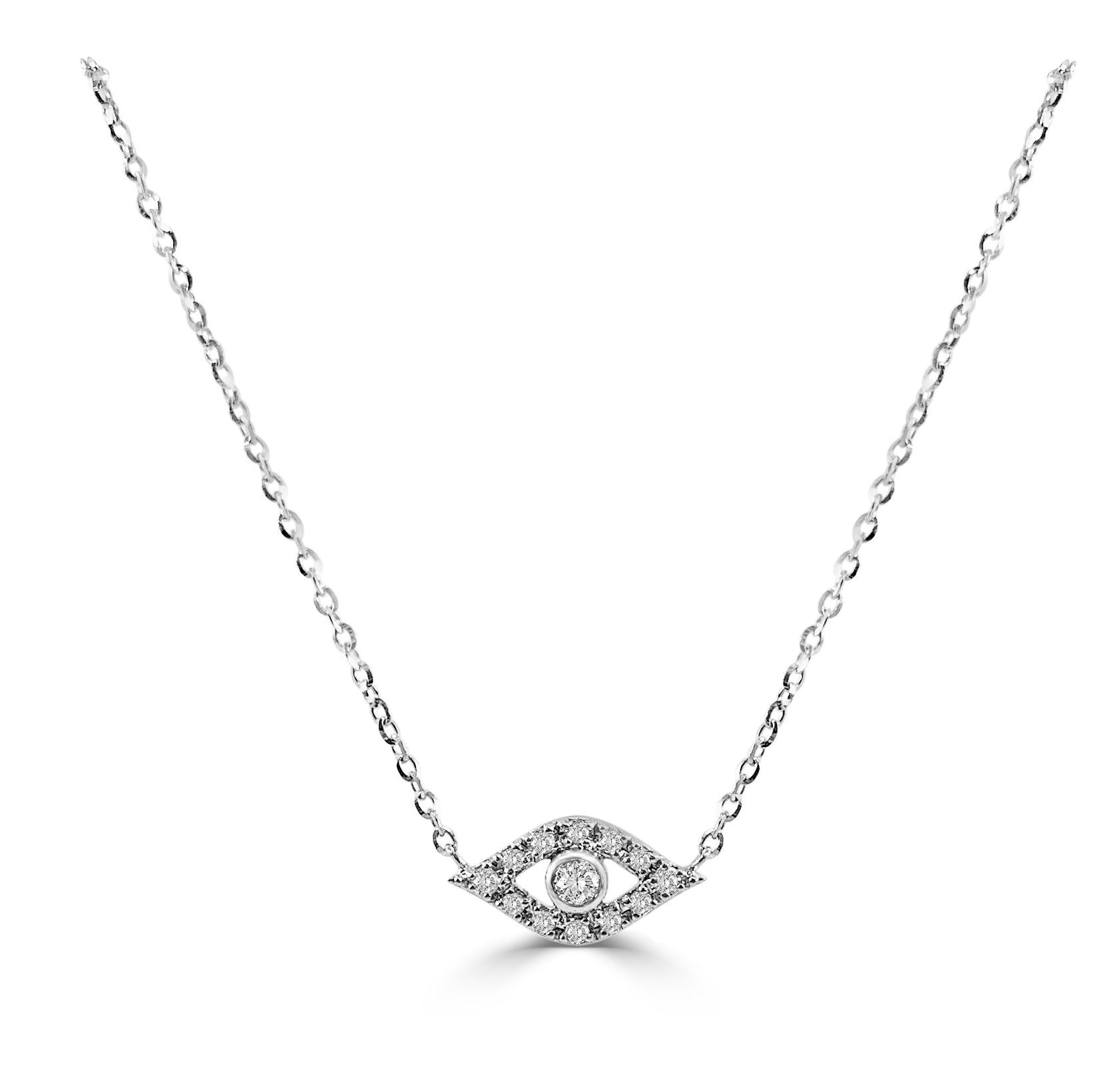 Tiffany Co. 14k White Gold Diamond Evil Eye Necklace Grailed