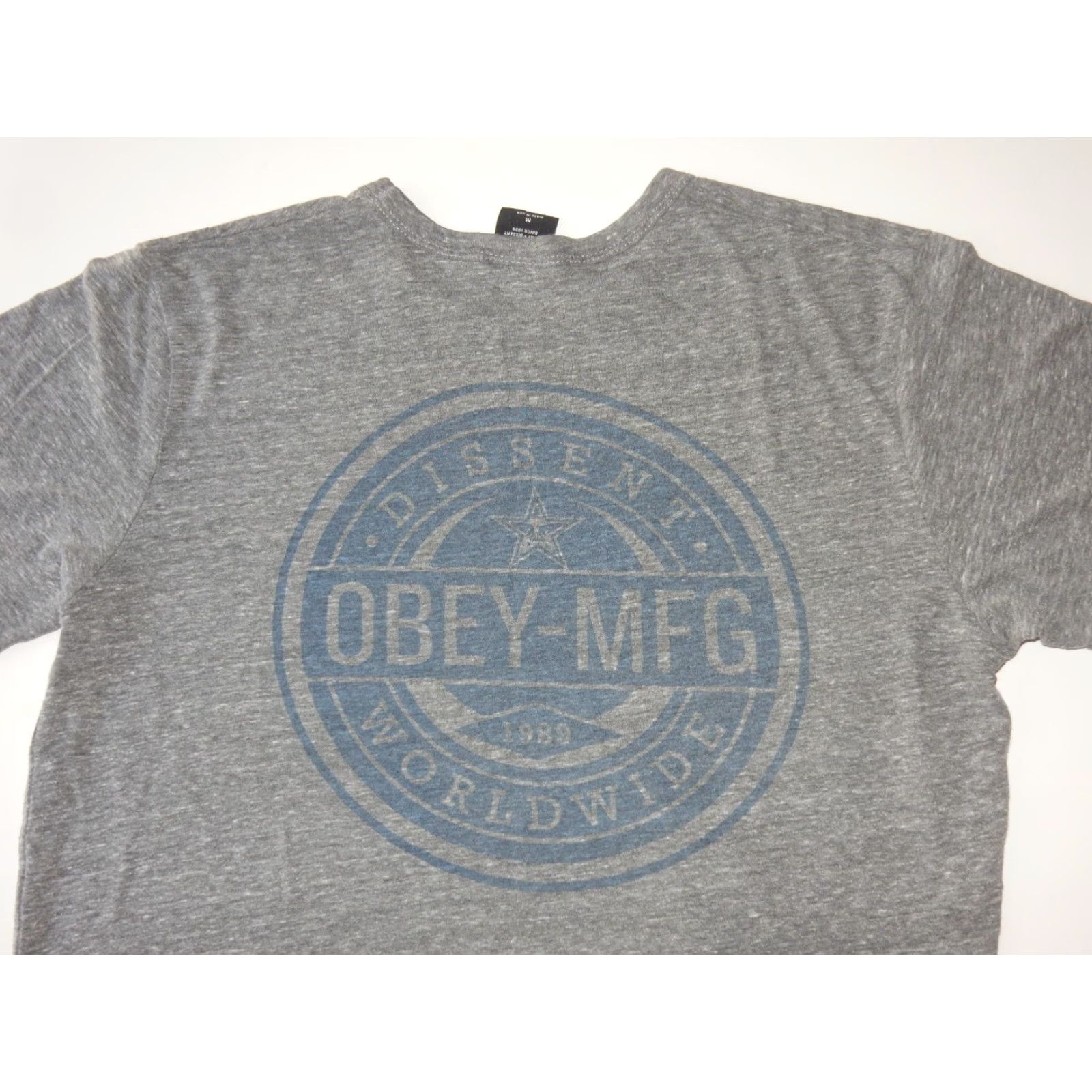 Obey OBEY USA Made T Shirt Mens M Short Sleeve Graphic Print Gray Size US M / EU 48-50 / 2 - 2 Thumbnail