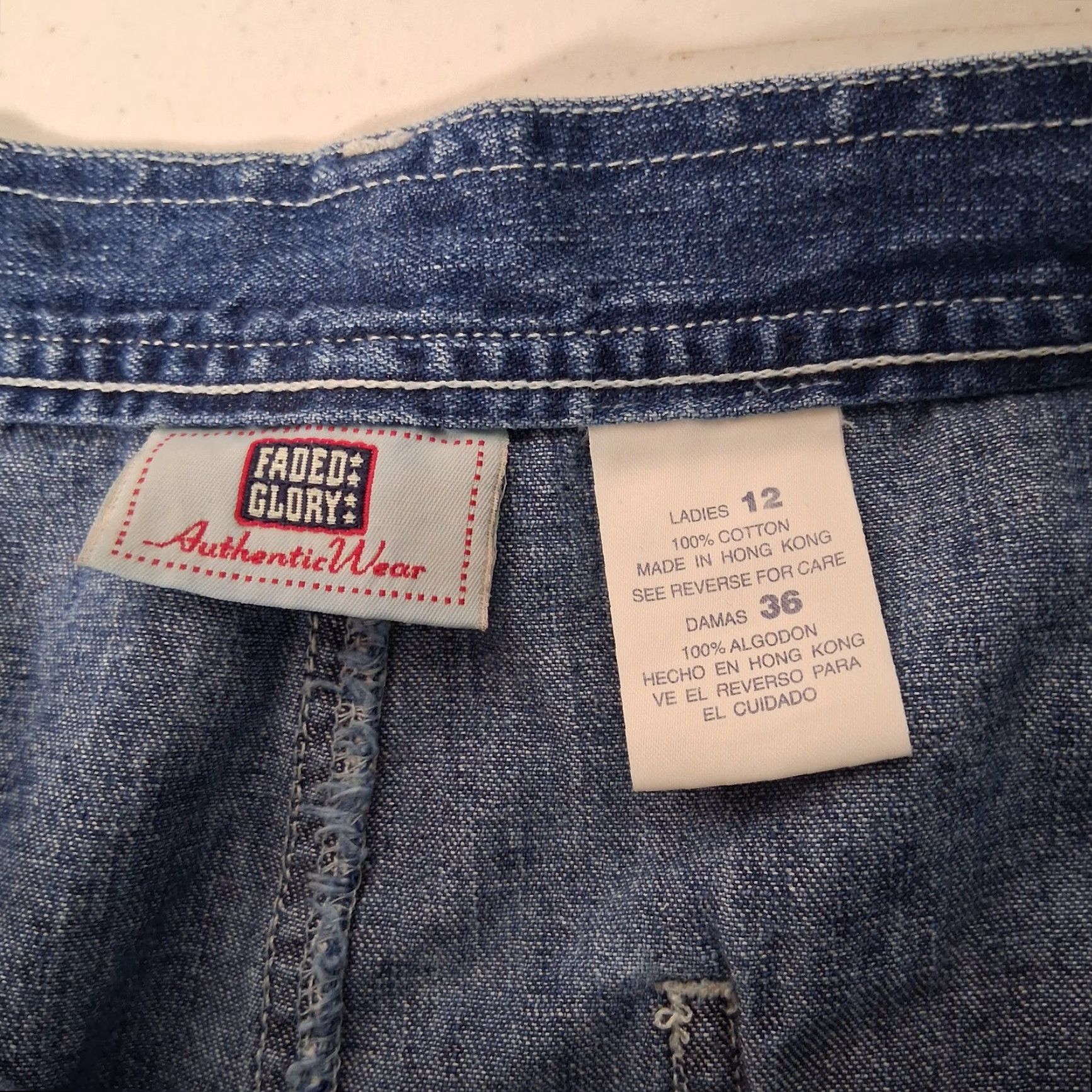 Faded Glory VINTAGE Faded Glory Skirt Jean Denim Midi 90s 1990s Y2K Blue Cotton Button Pockets Womens Size 12 Size 34" / US 12 / IT 48 - 3 Thumbnail