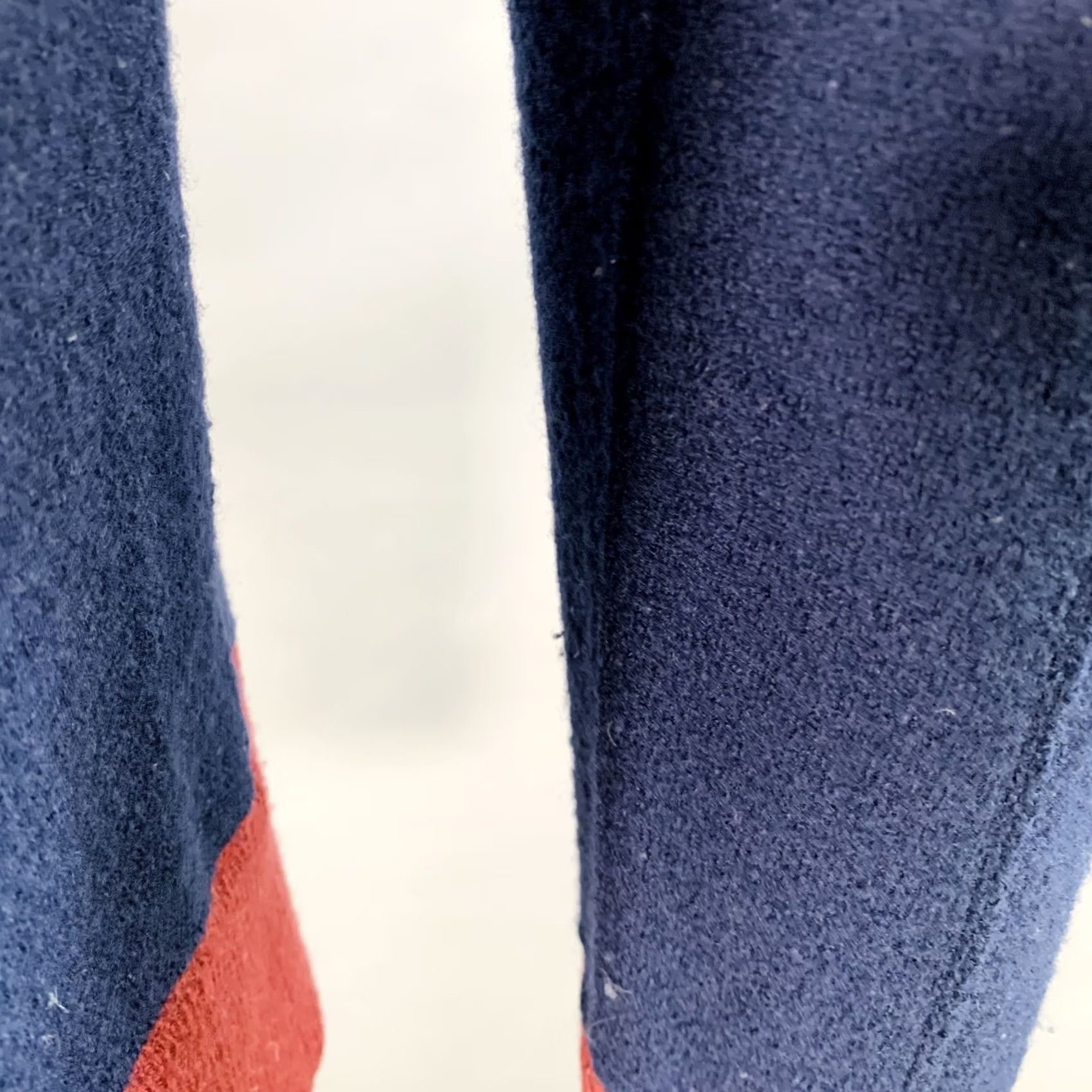 Visvim VISVIM Size L Navy Burgundy Color Block Wool Crew-Neck Sweater Size US L / EU 52-54 / 3 - 6 Thumbnail