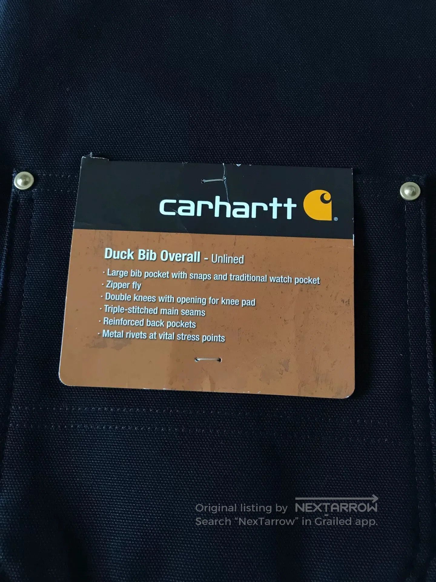 Carhartt Carhartt R01 Black W38L30 Canvas Overalls. Size US 38 / EU 54 - 8 Thumbnail