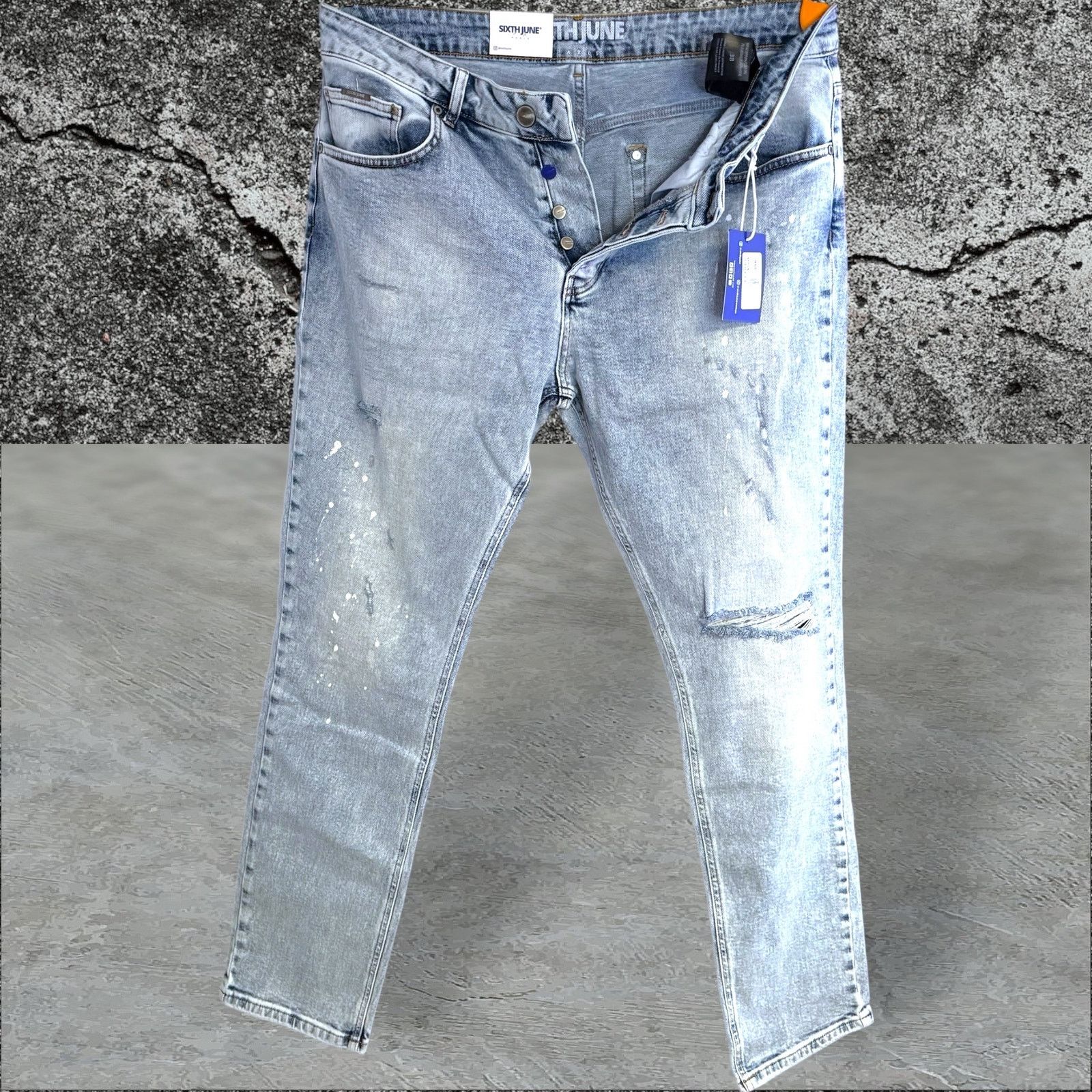 Sixth June Paris •NWT• Sixth June Paris Light Wash Jeans • Women’s Size 38 Size 38" / US 16 / IT 52 - 1 Thumbnail