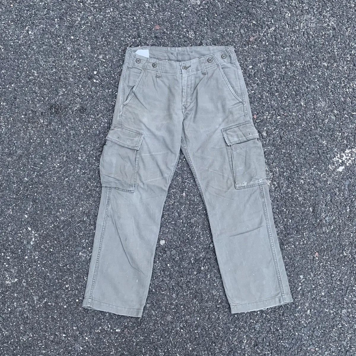 Back Number Utility Faded Tactical Heavy Cotton Cargo Pants
