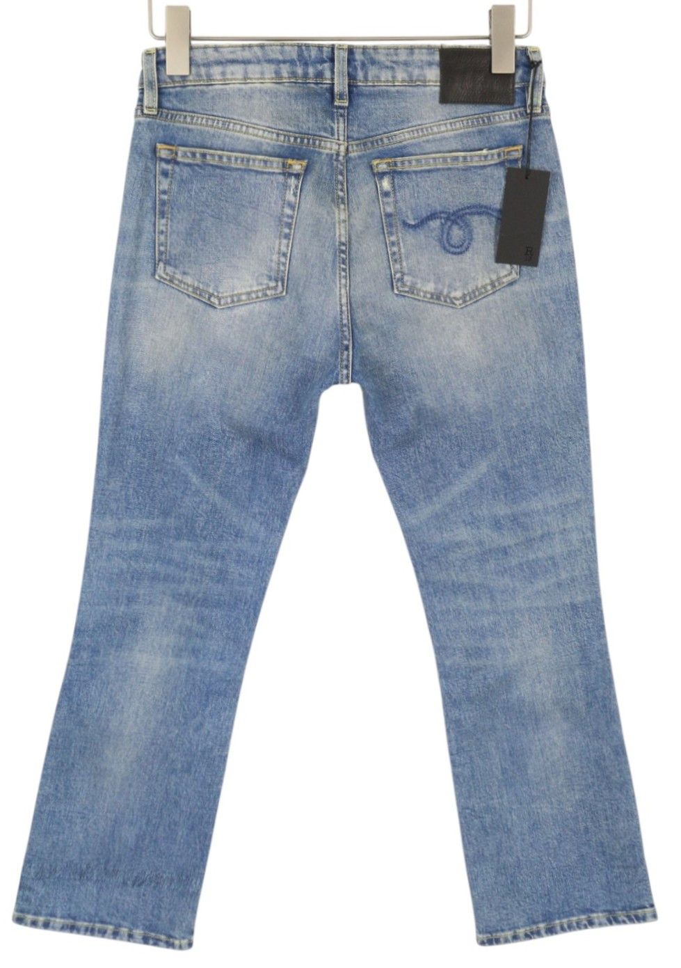 R13 KICK FIT 28 Jasper Stretch Washed Faded Ankle Cropped 86332 Size 28" / US 6 / IT 42 - 4 Thumbnail
