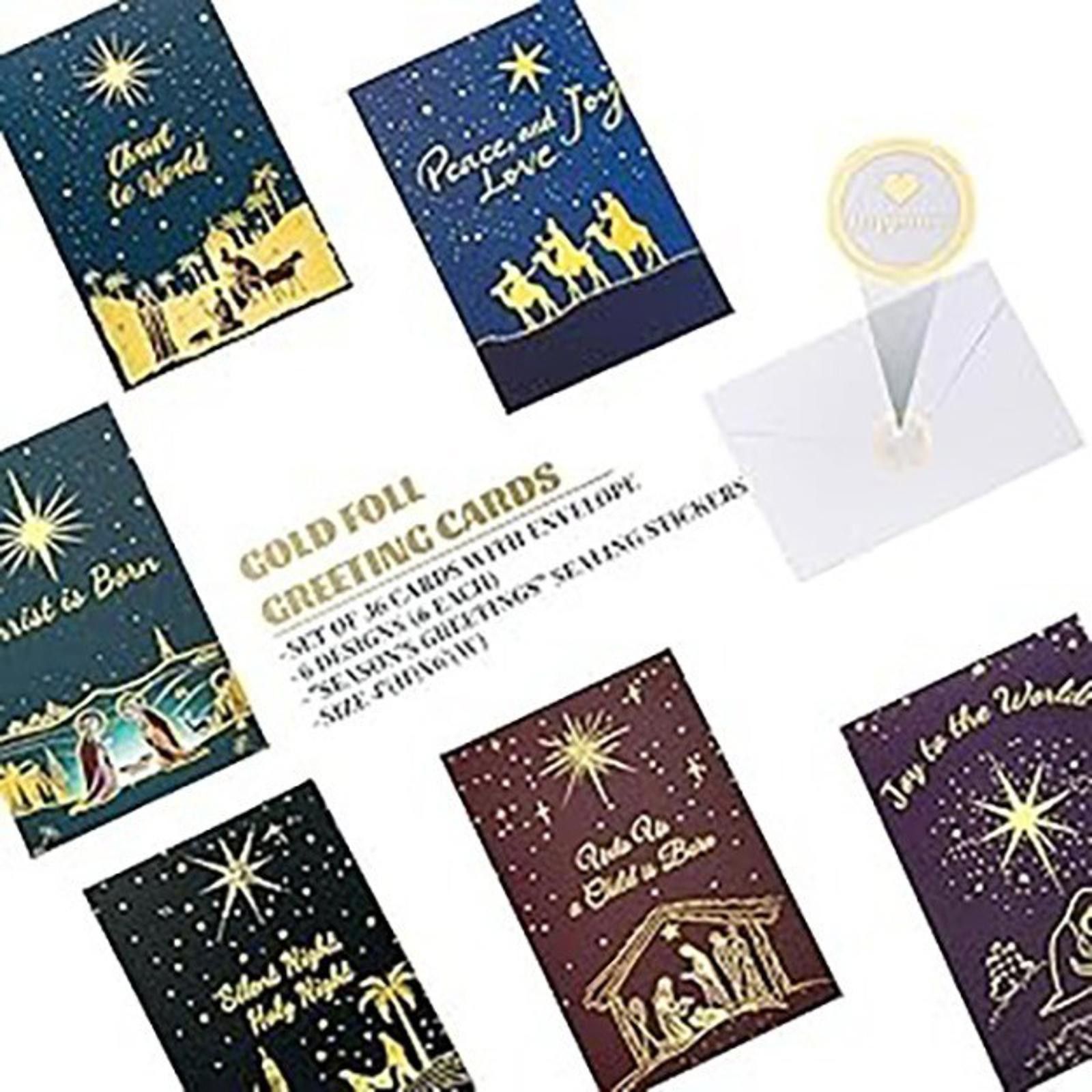 The Unbranded Brand 36 Pack Religious Christmas Cards Envelopes Sticker Set NEW Size ONE SIZE - 4 Thumbnail