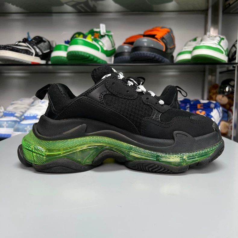 Balenciaga Balenciaga Triple S Black Green Sneakers-2505 Size US 5 / IT 35 - 3 Thumbnail