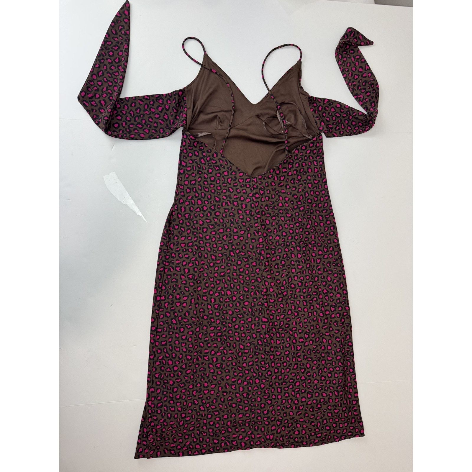 Banana Republic Banana Republic Leopard Print Halter Dress XS Brown Slip Y2K Size XS / US 0-2 / IT 36-38 - 9 Thumbnail