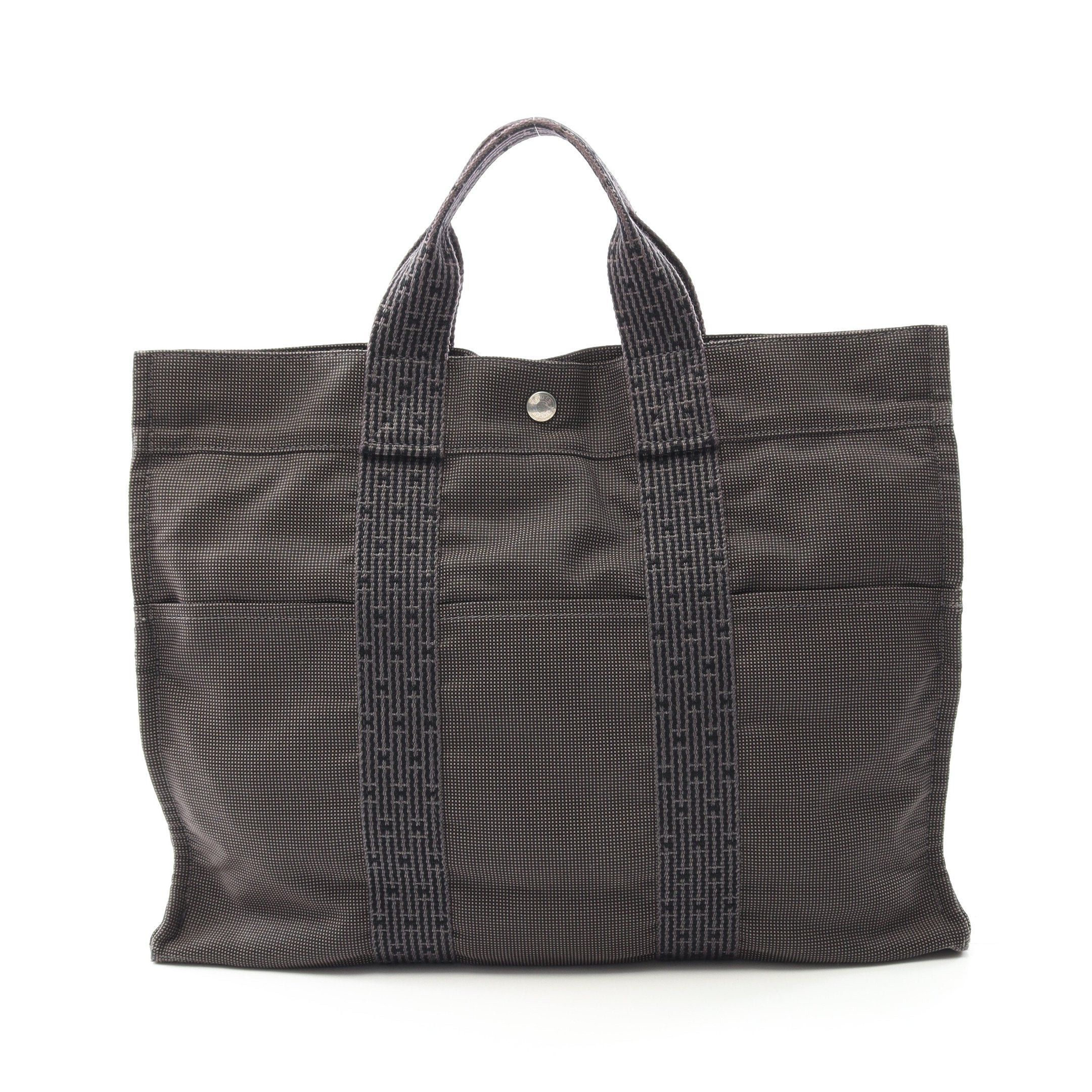 Hermes Hermes Yale Line Mm Handbag Tote Bag Nylon Canvas Dark Gray Silver Hardware Size ONE SIZE - 1 Thumbnail