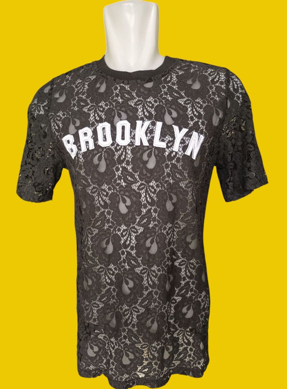 Forever 21 × Japanese Brand Black Lace/Black brocade Brooklyn Short Sleeve Size US L / EU 52-54 / 3 - 6 Thumbnail