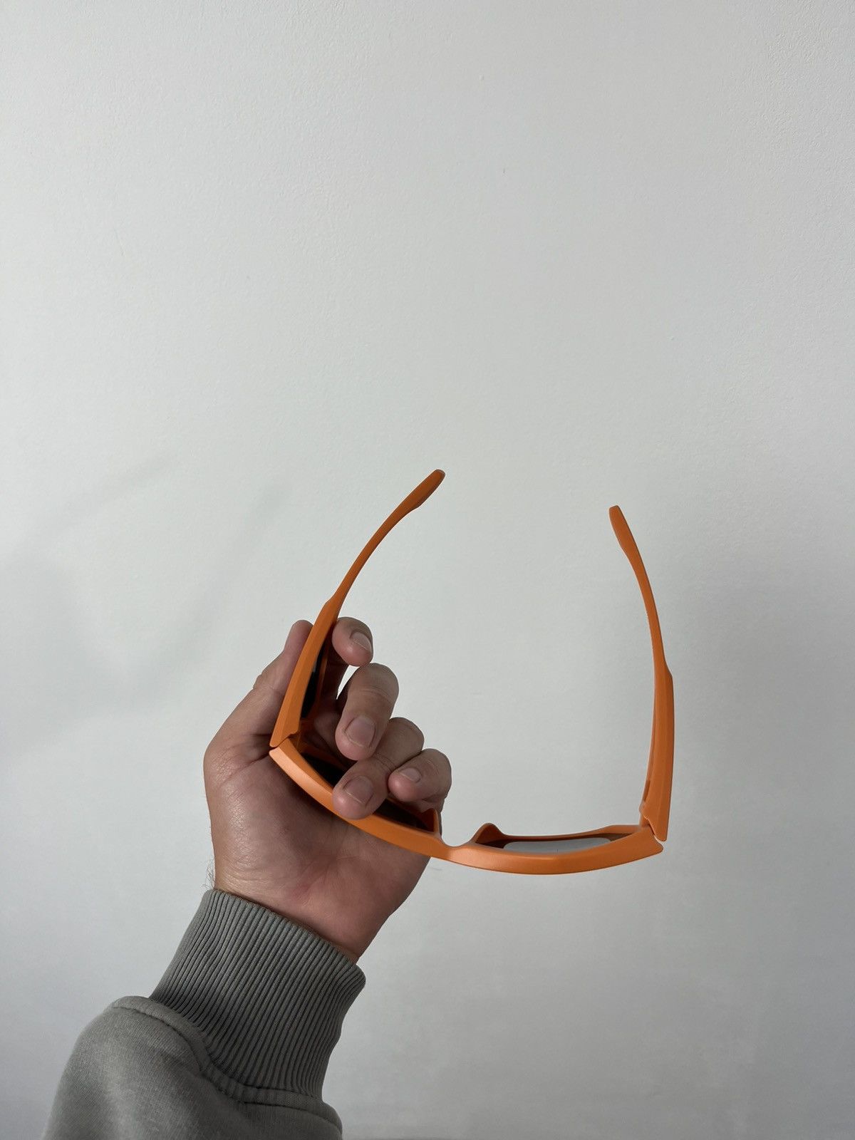Japanese Brand × Vintage Y2K Futuristic Techwear Orange Shield Sunglasses Black Lens Size ONE SIZE - 3 Thumbnail