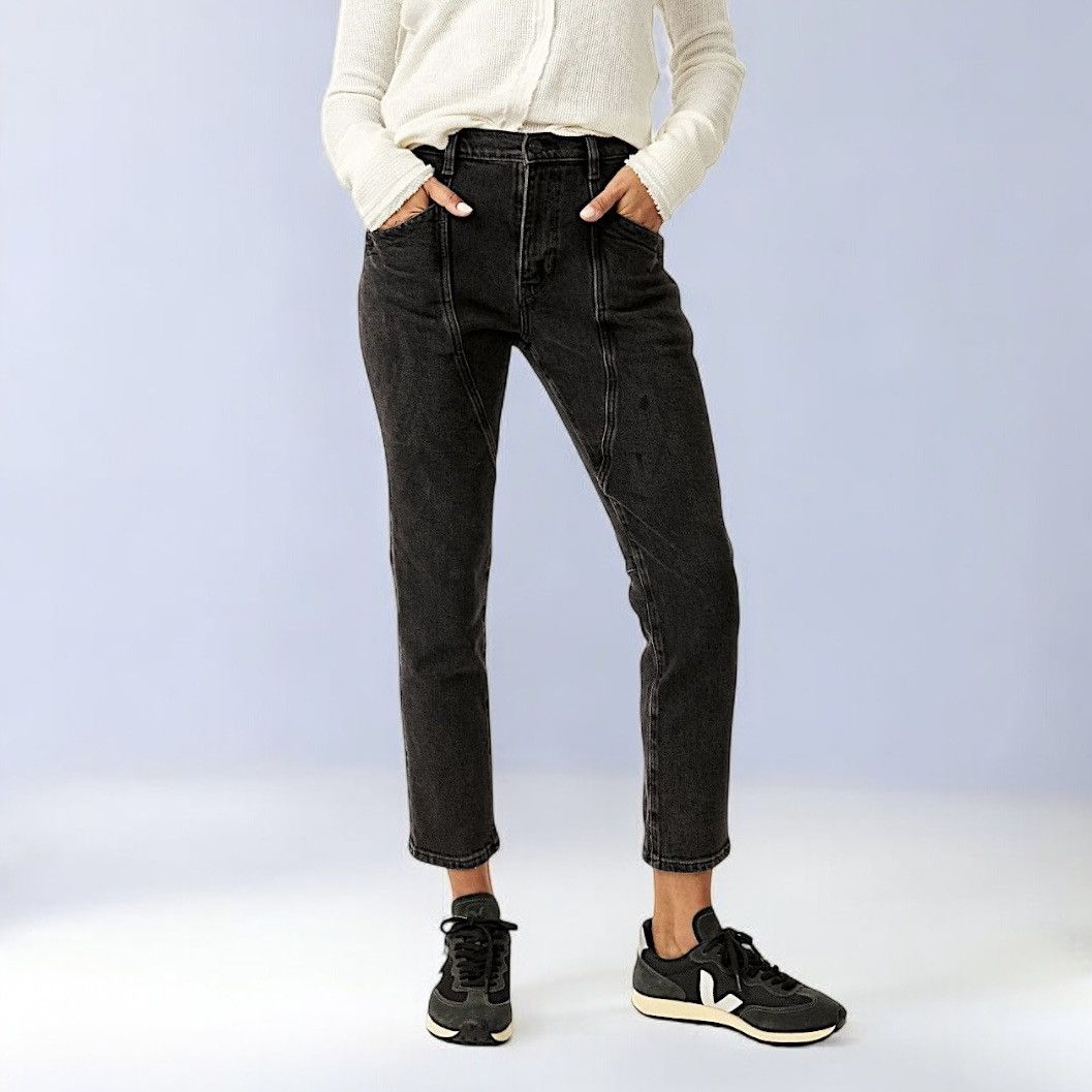 Free People Wmn’s Black Skinny Mid Rise Slim Fit Jeans Sz 26