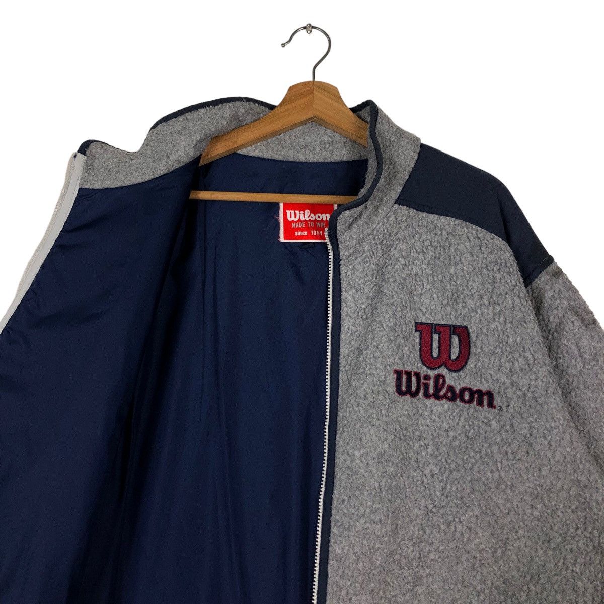 Japanese Brand 🔥90’s Vintage Fleece Jacket Zipper Wilson Big Logo Size US L / EU 52-54 / 3 - 9 Thumbnail