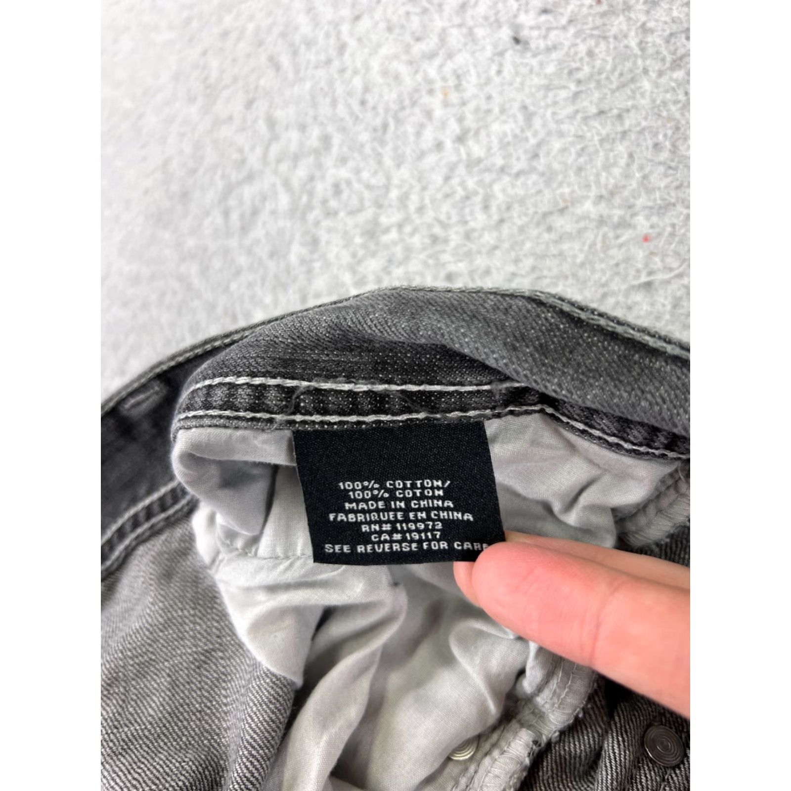 Denime Parish Jeans Mens 38 Black Denim Straight Leg Button Fly Embellished 90s Money Designer Vintage Relaxed 5-Pocket Black Mens Jeans Size US 38 / EU 54 - 6 Thumbnail