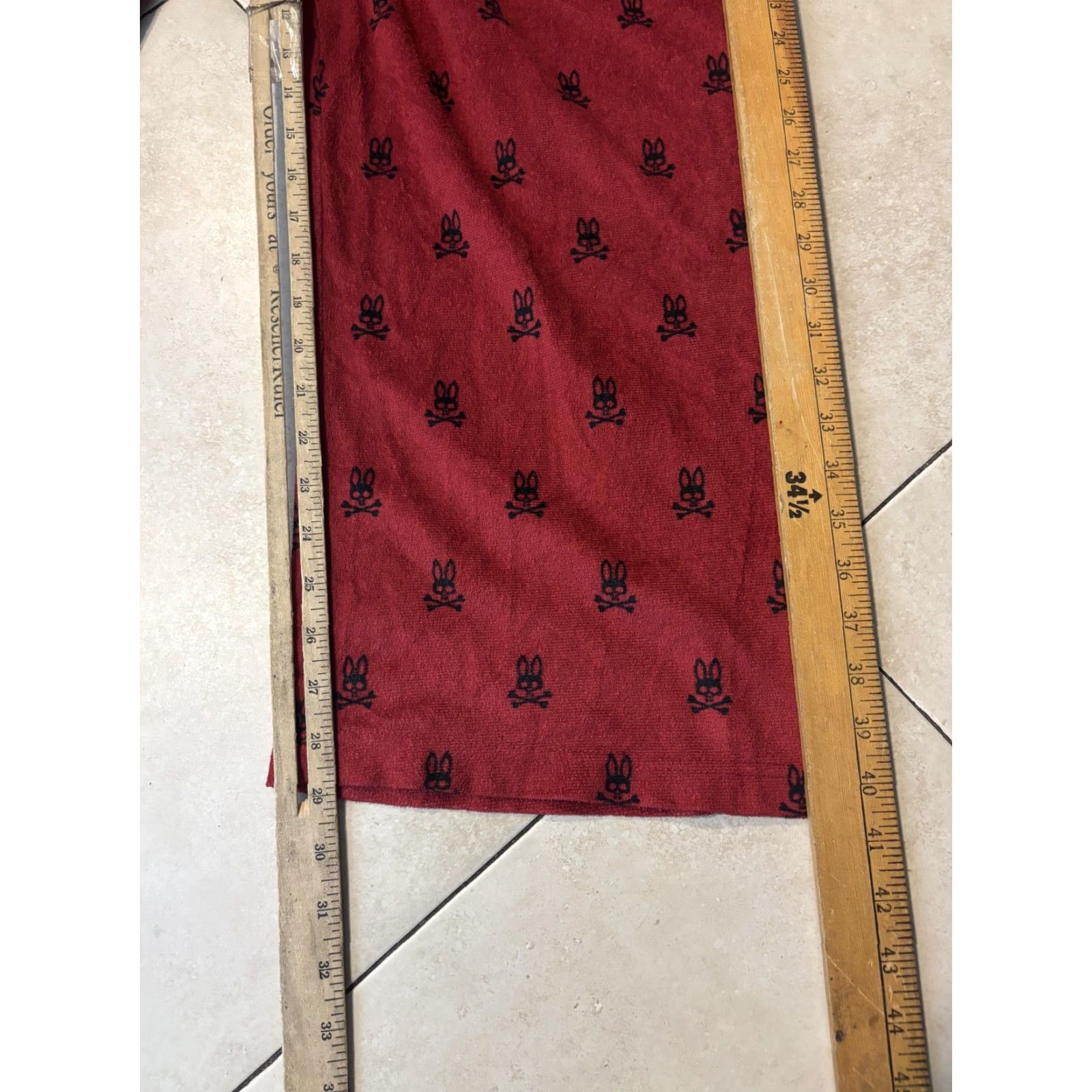 Psycho Bunny Psycho Bunny Pajama Pants Mens M Red Fleece Drawstring Lounge Sleepwear Size US 31 - 6 Thumbnail