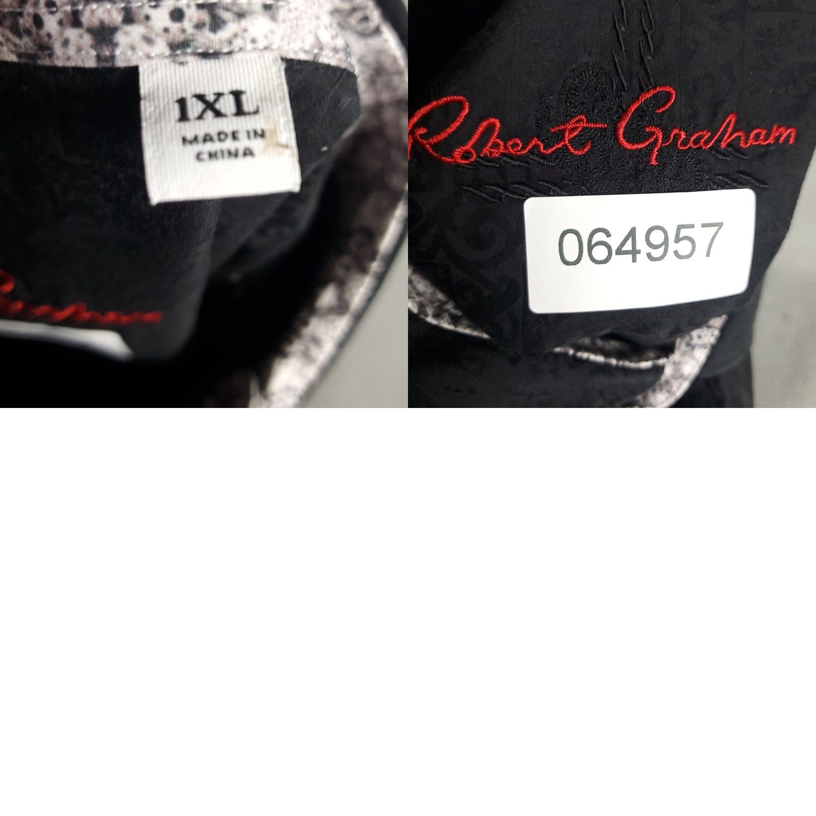 Robert Graham Robert Graham Shirt Mens Big 1X Black Button-Up Long Sleeve Paisley Collared Casual Formal Workwear Size US XL / EU 56 / 4 - 8 Thumbnail