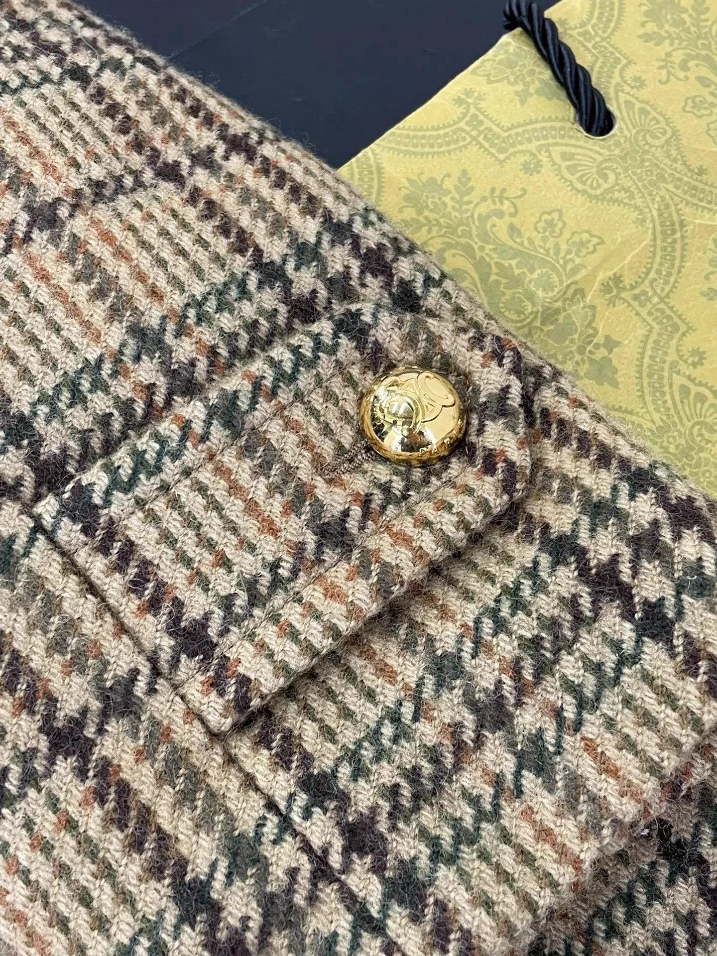 Celine Celine Doll Collar Color - Blocked Wool Check Coat 38 New Size XS / US 0-2 / IT 36-38 - 2 Thumbnail