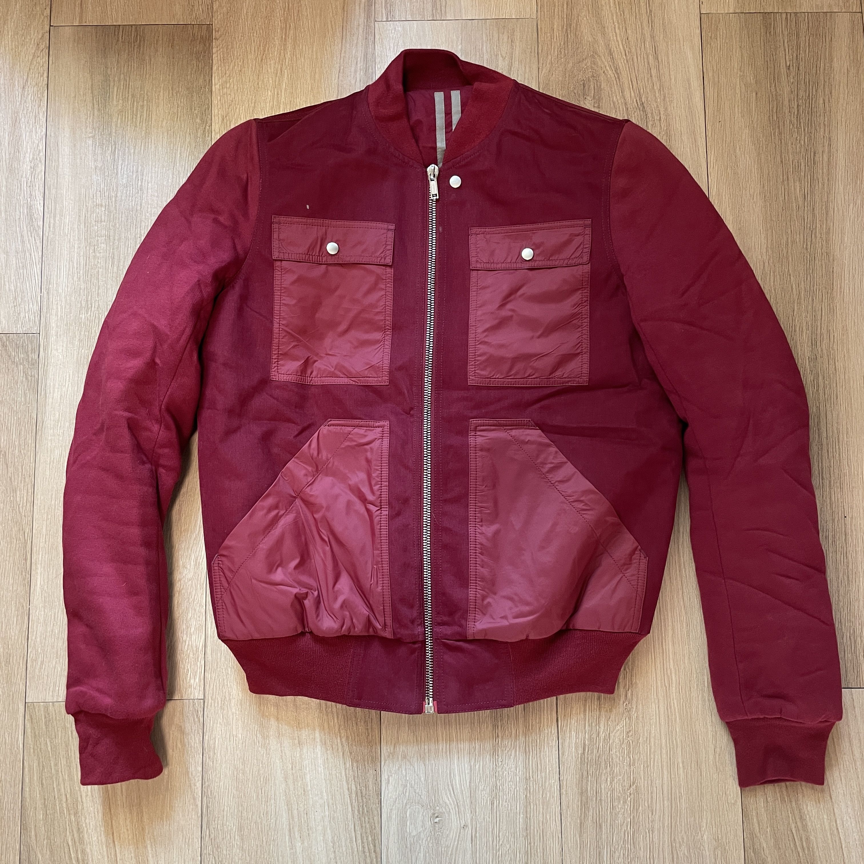 Rick Owens Drkshdw DRKSHDW by Rick Owens Burgundy Bomber Jacket Size US S / EU 44-46 / 1 - 6 Thumbnail