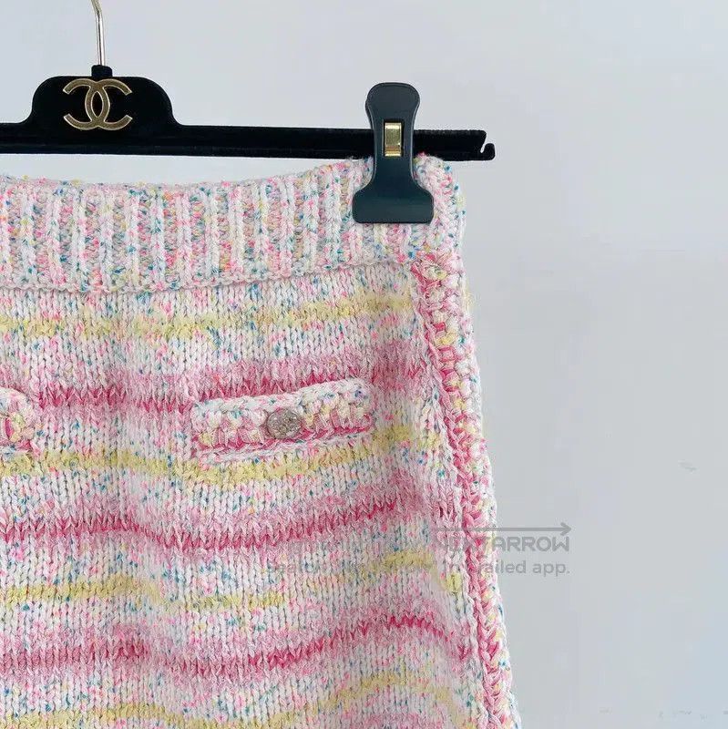 Chanel Chanel Pink Summer Cotton Mini Skirt . Size 23" - 3 Thumbnail
