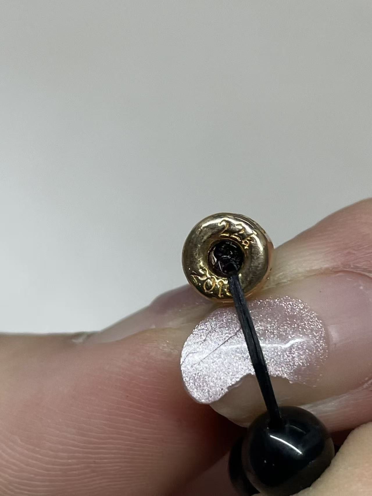Chrome Hearts Chrome Hearts 6mm Obsidian 22K Gold Cross Beaded Bracelet Size ONE SIZE - 9 Thumbnail