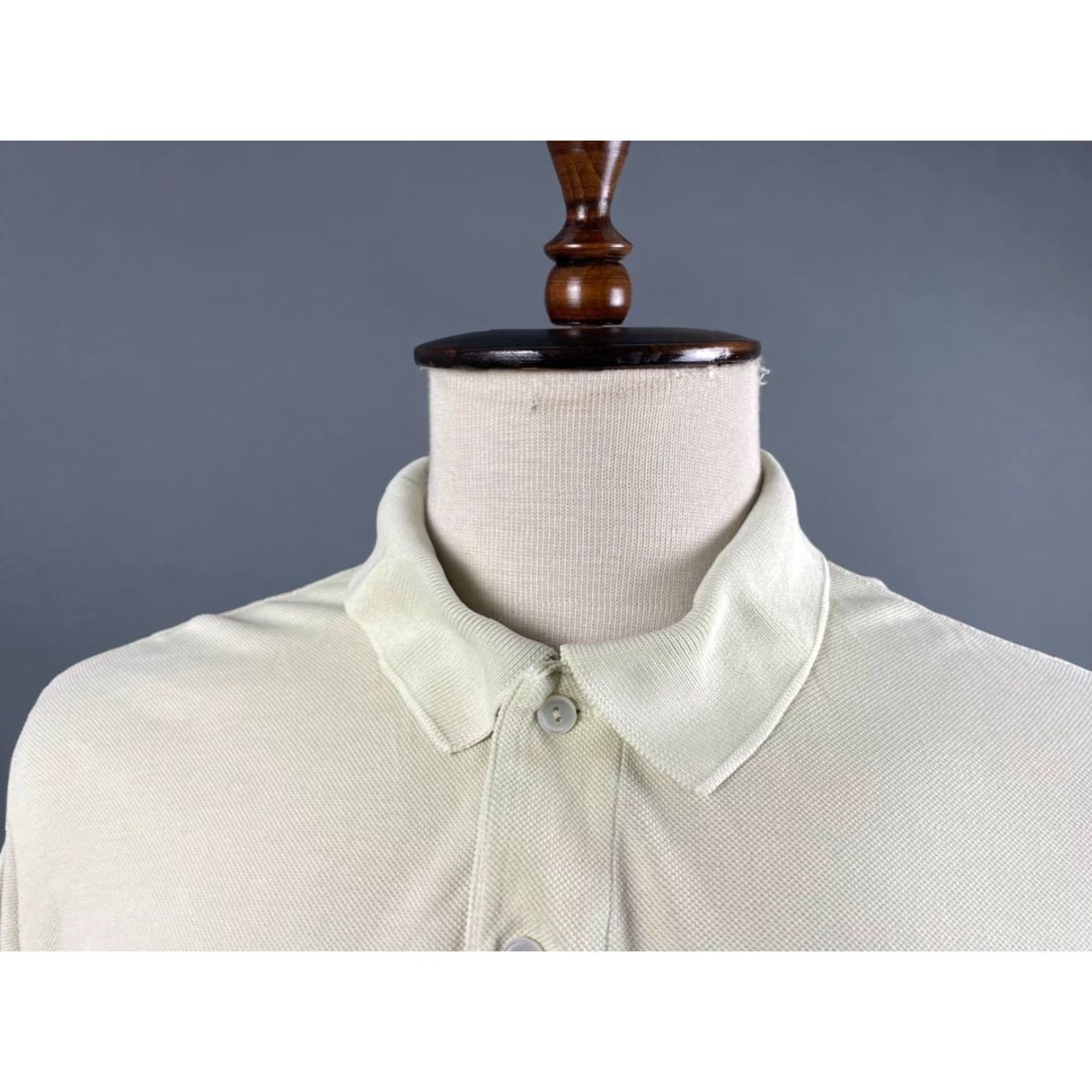 Lacoste Lacoste Polo Shirt Mens Size 8 Ivory Cotton Short Sleeve Button Up Shirt Size US M / EU 48-50 / 2 - 4 Thumbnail