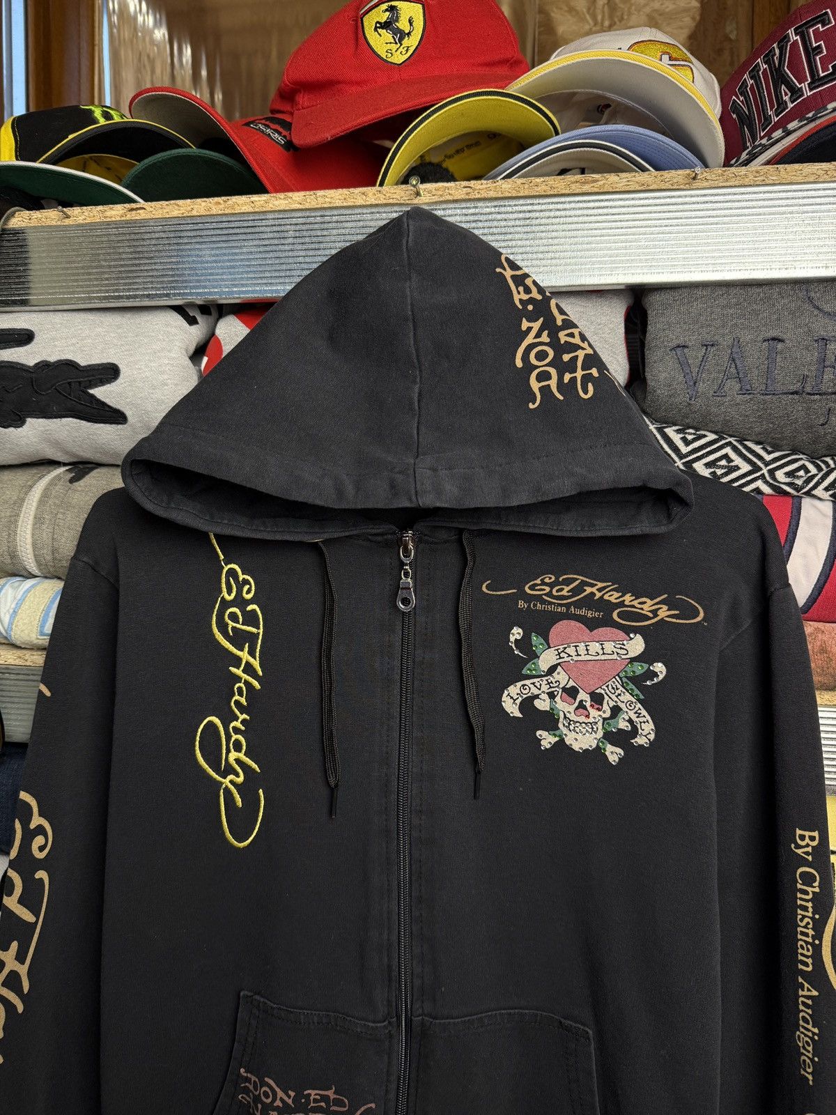 Ed Hardy Vintage Ed Hardy Zip Hoodie All Print By Christian Audigier Size US M / EU 48-50 / 2 - 3 Thumbnail