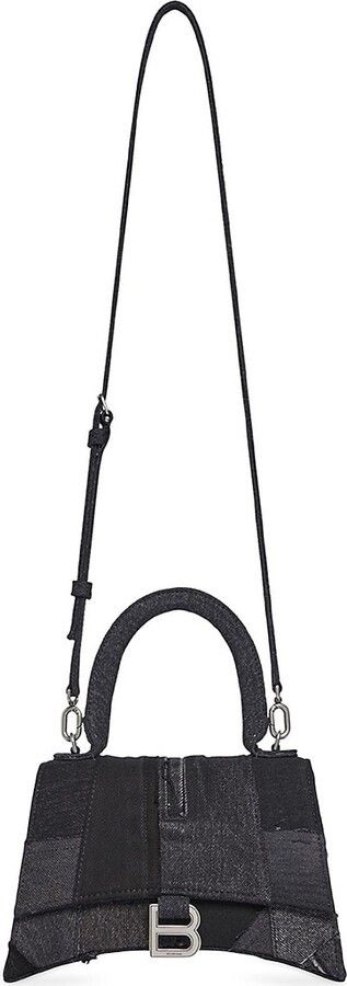 Balenciaga o1w1db10125 Size: OS / Hourglass Small Handbag Denim Black Size ONE SIZE - 6 Thumbnail
