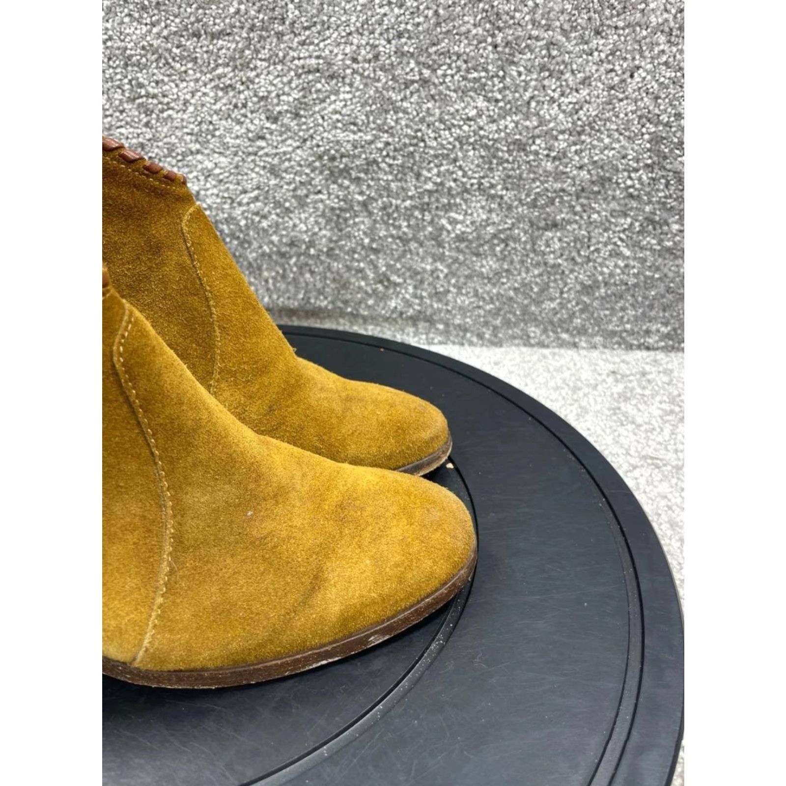 Frye Frye Nora Whipstitch Boots Womens Size 6 B Wheat Suede Side Zip Bootie Casual Fall Winter Spring Summer Leather Lining Rubber Outsole Block Heel Mens? Size US 6 / IT 36 - 2 Thumbnail