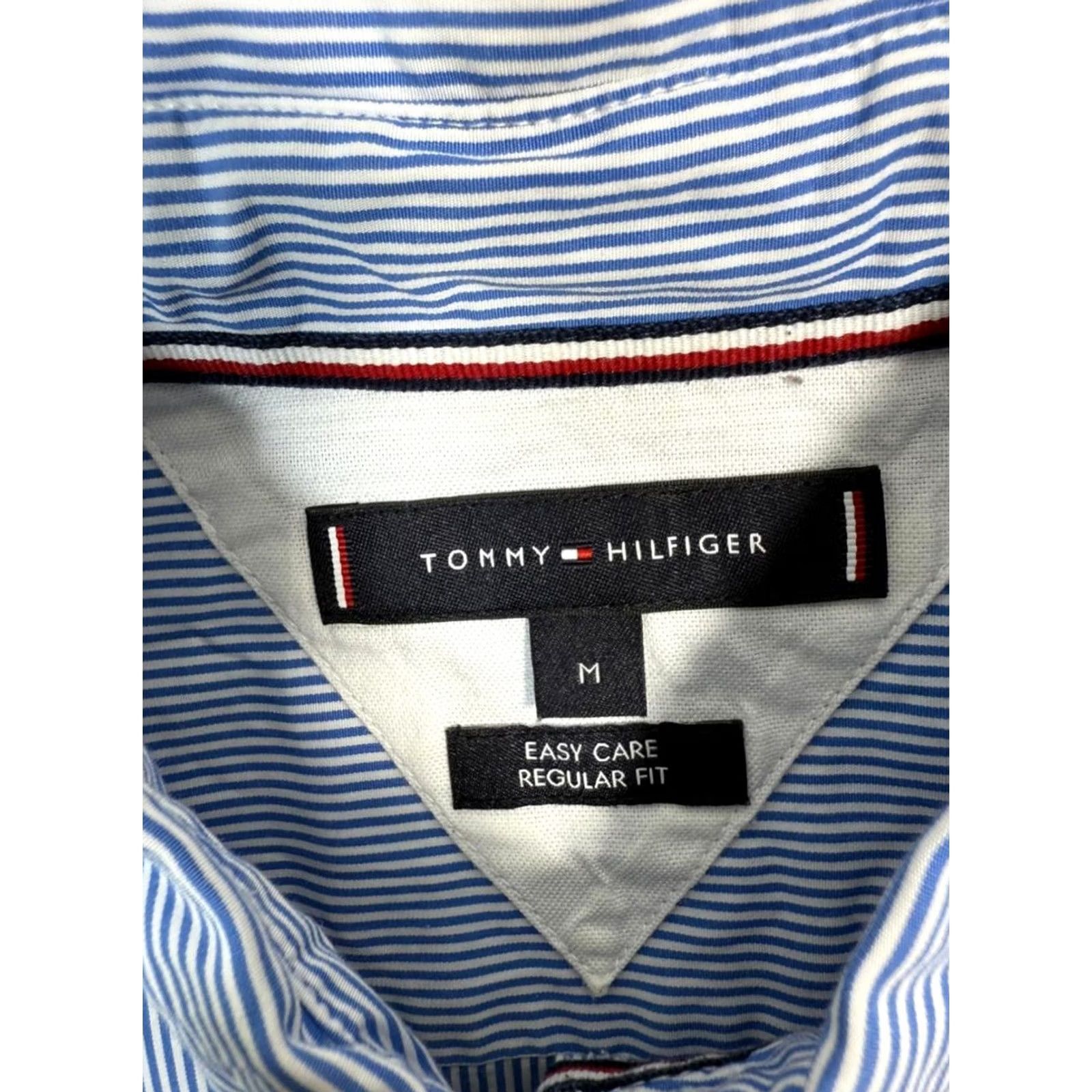 Tommy Hilfiger Tommy Hilfiger Men'S Blue White Micro Stripe Easy Care Regular Fit Shirt M Size US M / EU 48-50 / 2 - 3 Thumbnail
