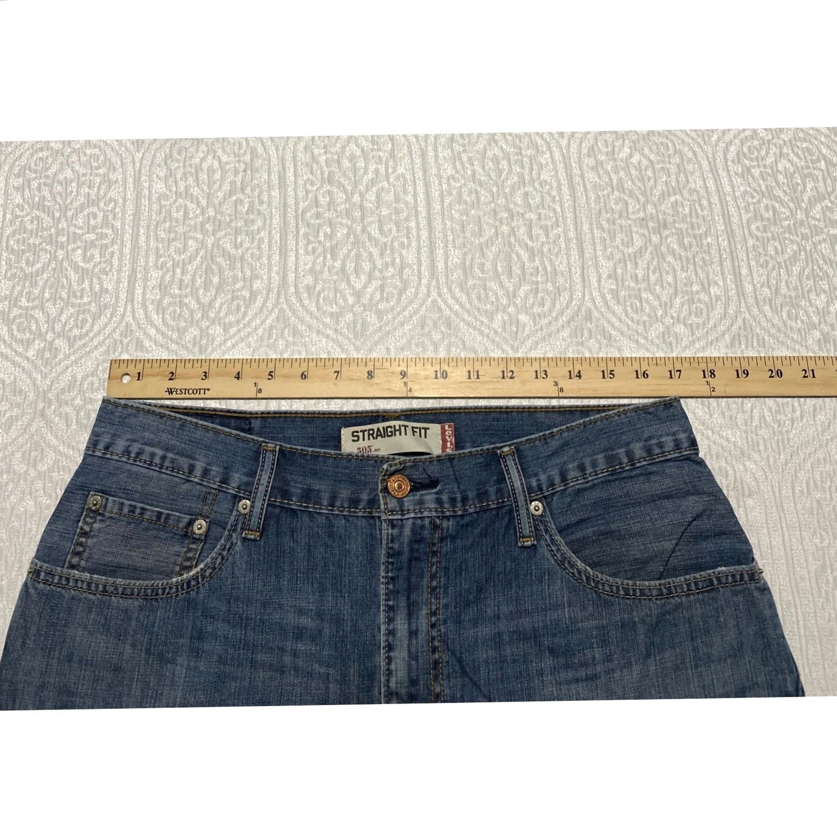 Levi's Levi's 505 Straight Fit Jeans 34x30 Blue Denim Pants Size US 34 / EU 50 - 5 Thumbnail