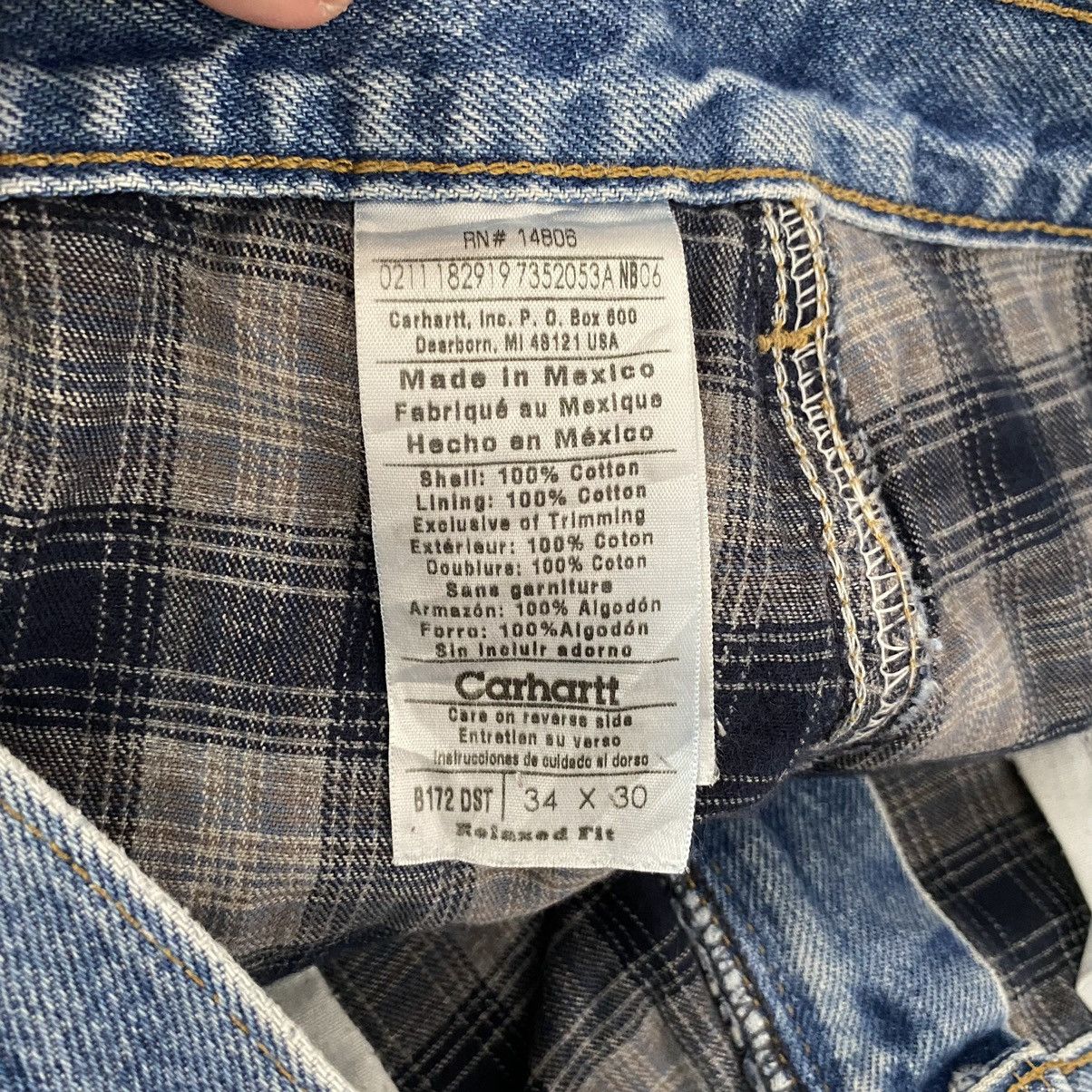 Carhartt Vintage Carhartt Blanket Lined Relaxed Fit Faded Denim Jeans Size US 34 / EU 50 - 20 Thumbnail