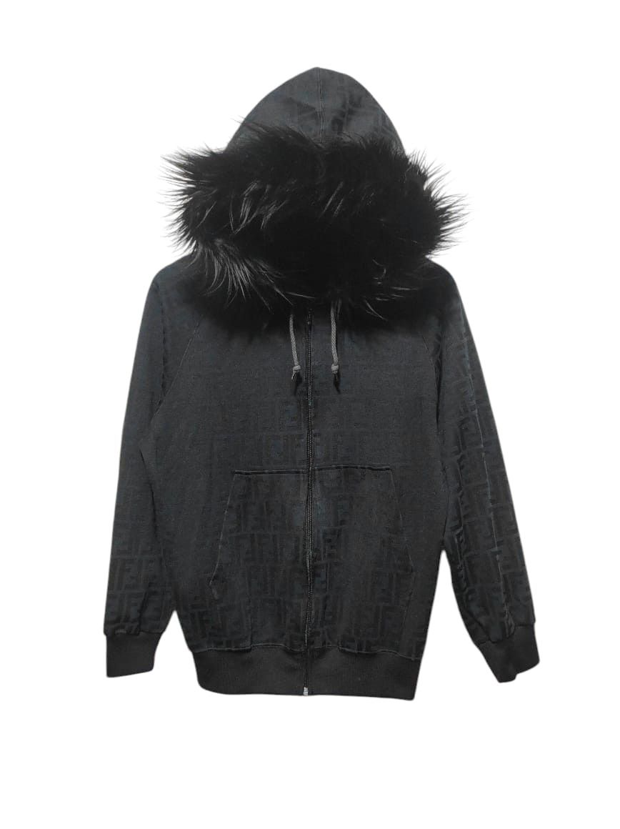 Japanese Brand Black Monogram zip fur hoodie ifsix LGB style Size US M / EU 48-50 / 2 - 1 Thumbnail