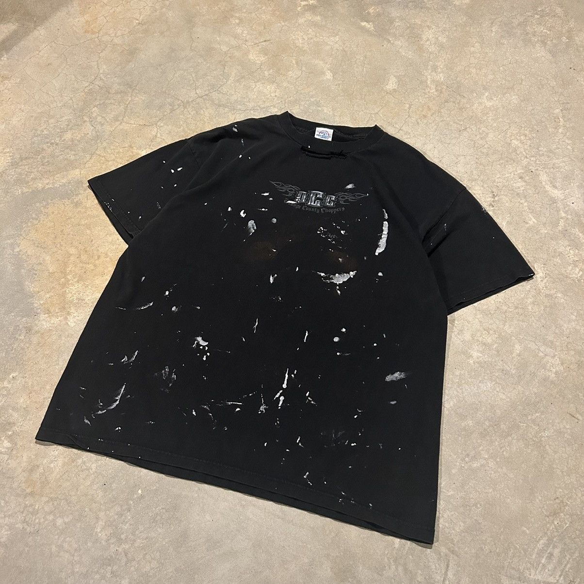 Harley Davidson × Vintage Crazy Vintage Y2K OCC Biker Paint Splatter Tee Grunge Size US XL / EU 56 / 4 - 2 Thumbnail