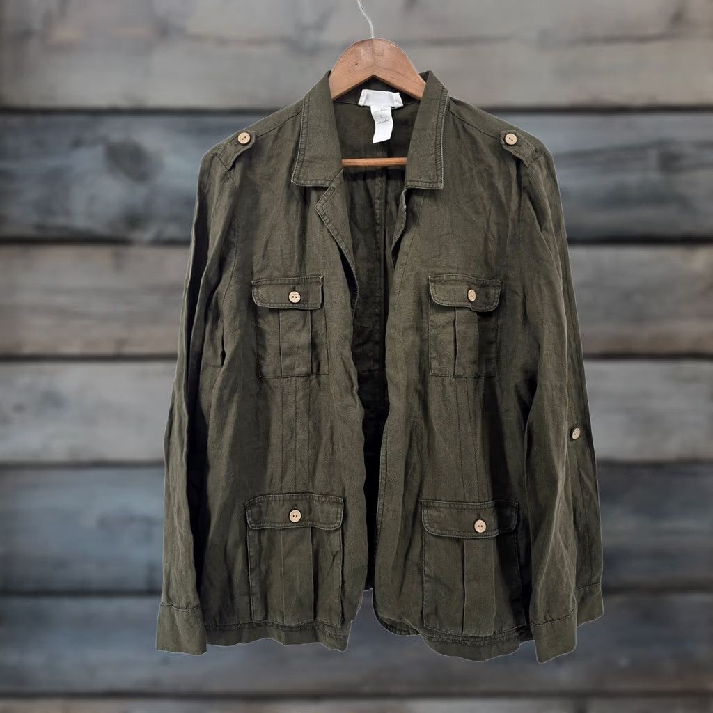 Olive VINTAGE London Jeans Jacket Size 36" / US 14 / IT 50 - 1 Thumbnail