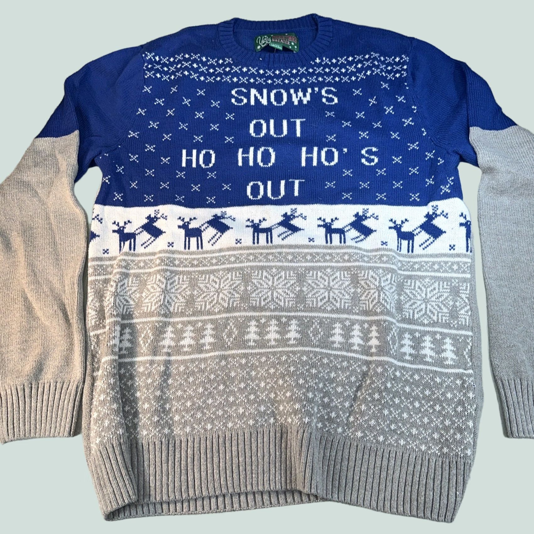 Vintage VINTAGE Men’s Ugly Christmas Sweater Shirt Mens Size M Blue Pullover 90s Christmas Size US M / EU 48-50 / 2 - 1 Thumbnail