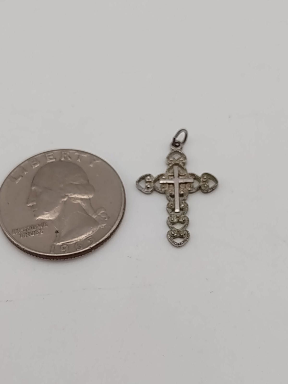 The Unbranded Brand VTG Sterling Silver Antiochian Style Cross Charm Pendant 925 Size ONE SIZE - 4 Thumbnail