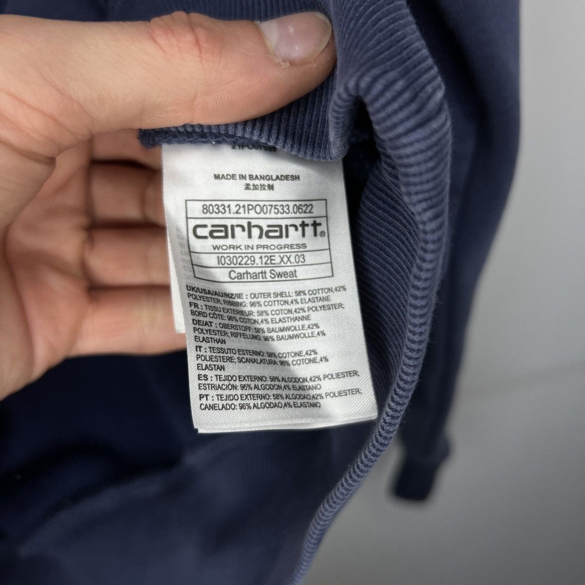 Carhartt × Vintage Vintage Carhartt Spellot Crew Neck Navy Sweatshirt Size US M / EU 48-50 / 2 - 6 Thumbnail