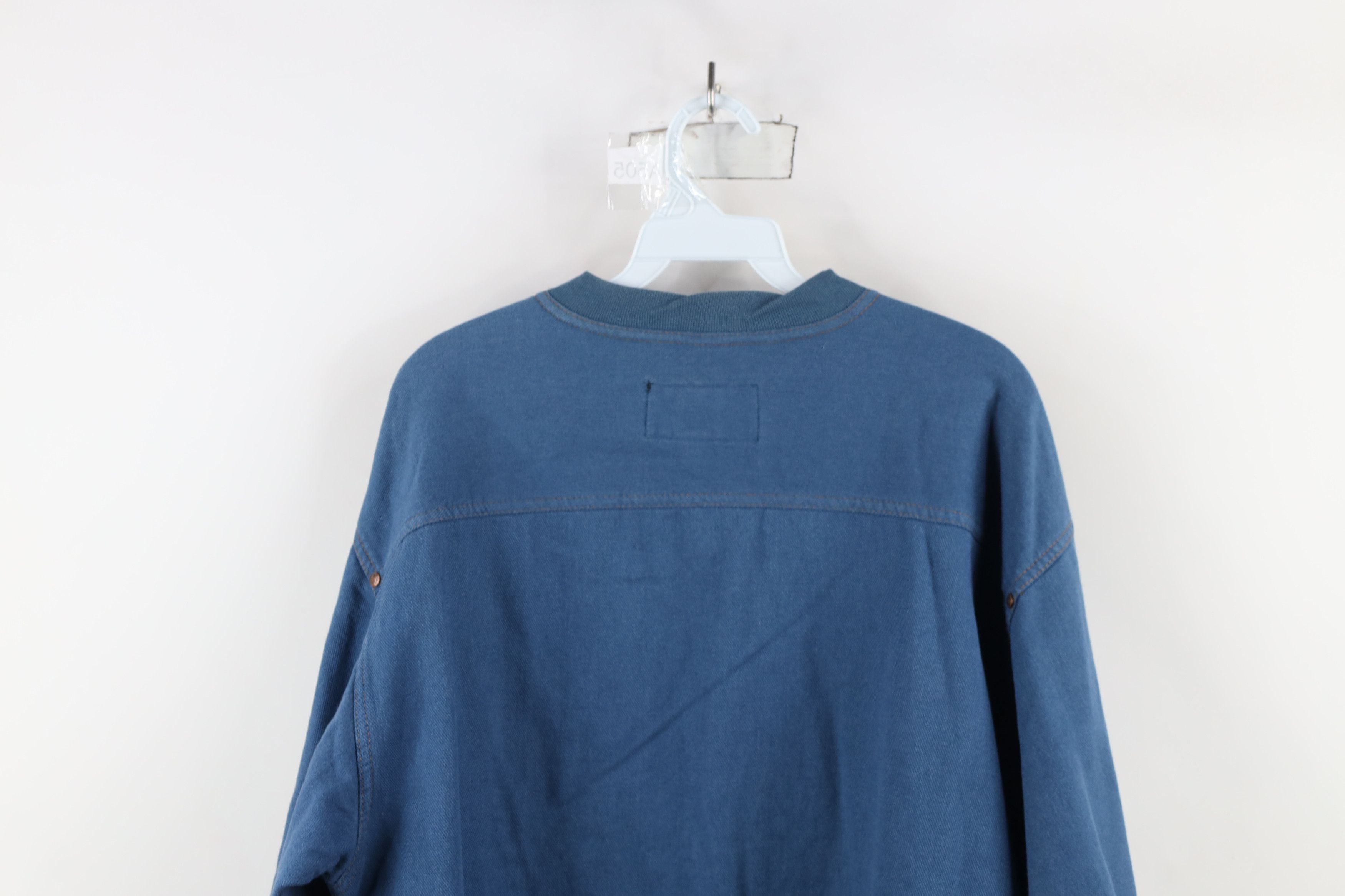 Harley Davidson × Vintage Vintage 90s Harley Davidson Denim Henley Sweatshirt USA Size US L / EU 52-54 / 3 - 12 Thumbnail