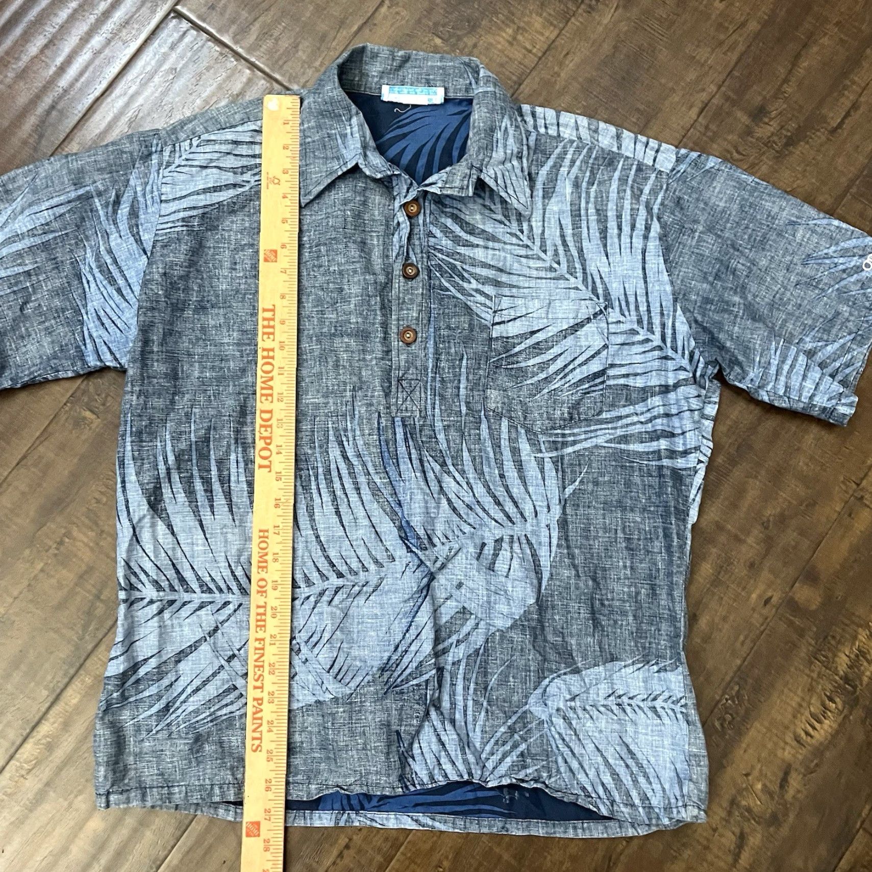 Ocean Pacific VINTAGE Ocean Pacific Mens Large Hawaiian Surf Floral Button-Up Shirt Short Sleeve Blue 70s Aloha Beach Size US L / EU 52-54 / 3 - 7 Thumbnail