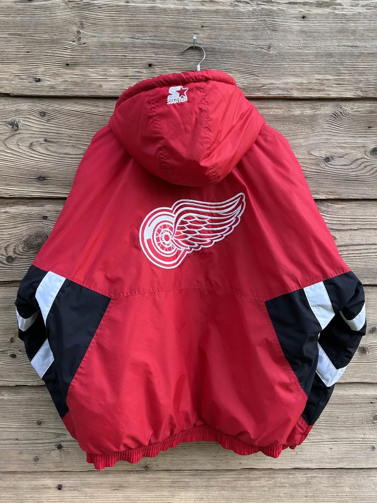 NHL 90s Vintage Starter Detroit Red Wings NHL Anorak Jacket Size US XL / EU 56 / 4 - 9 Thumbnail