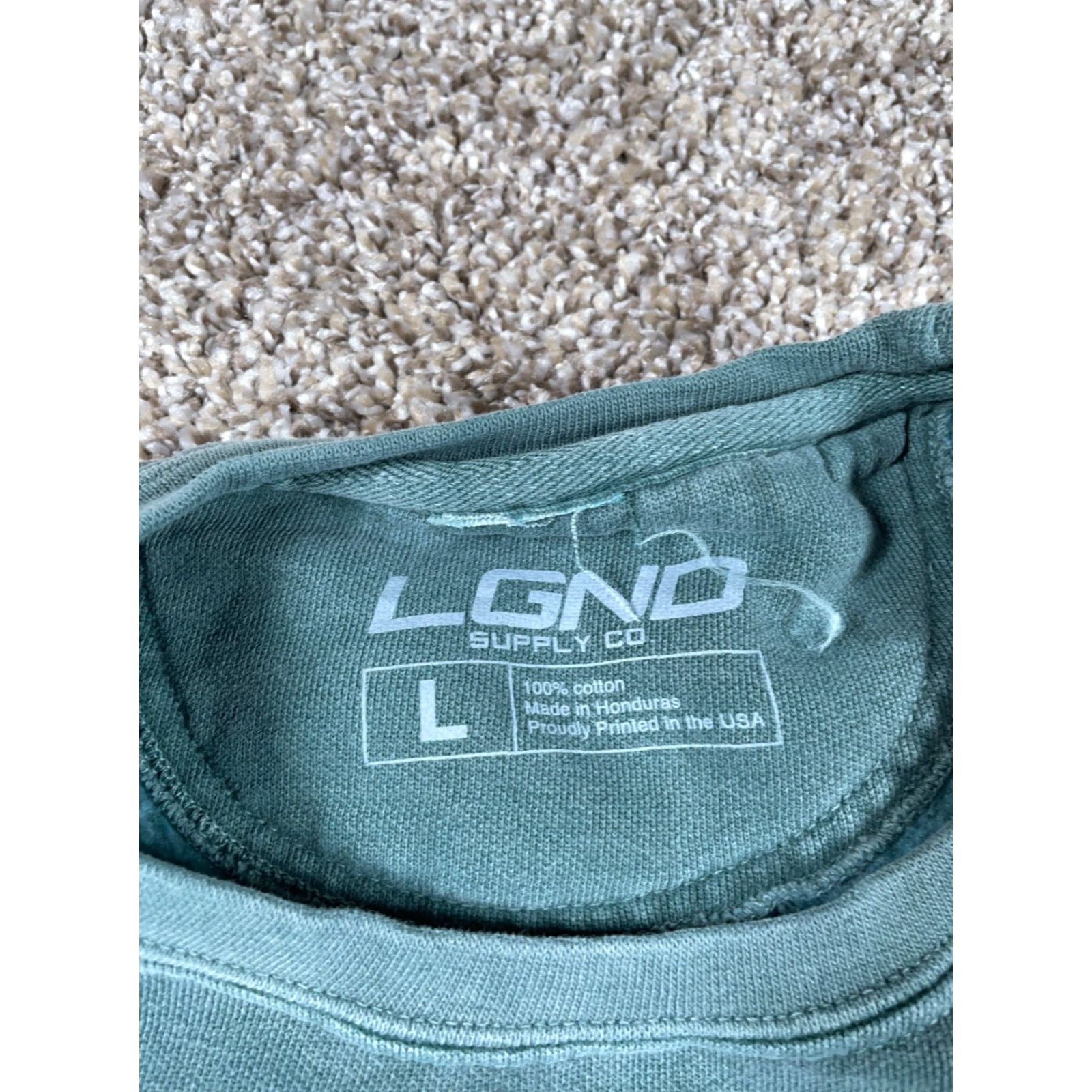 Vintage LGND Supply Co. Garment Dyed Sweatshirt Adult Large Green Graphic Print Cars Mens Size US L / EU 52-54 / 3 - 4 Thumbnail