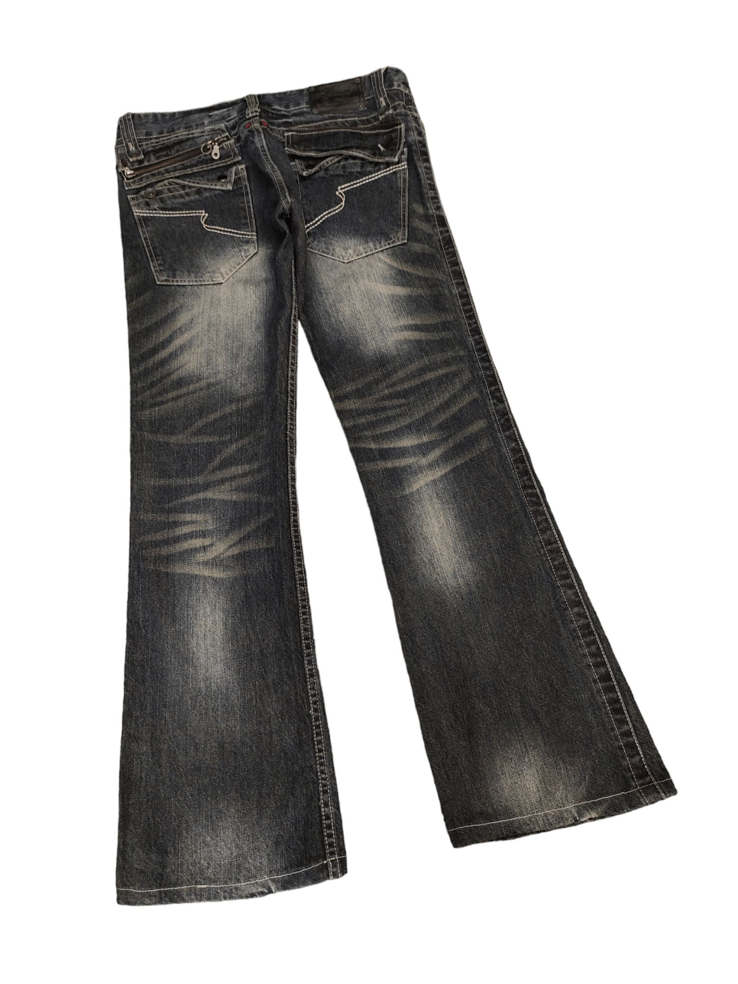 semanticdesign Flare Jeans Semantic Design Distress Faded Bootcut Denim Size US 34 / EU 50 - 13 Thumbnail