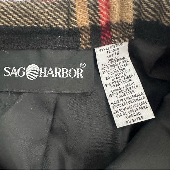 Other Vintage Sag Harbour Plaid Wool Blend Midi Skirt Size 38" / US 16 / IT 52 - 4 Thumbnail