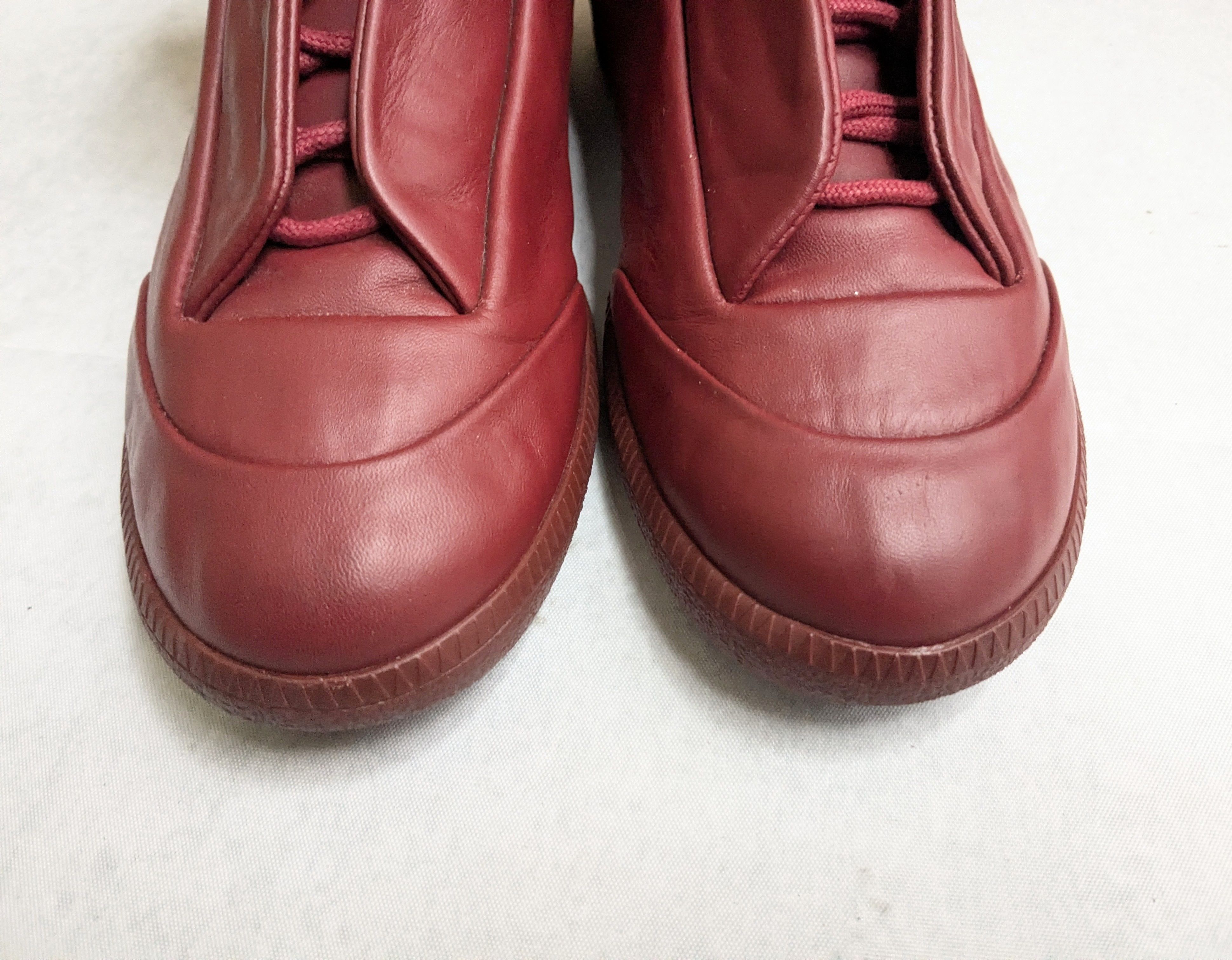 Maison Margiela Maison Margiela Future Burgundy Red 8 41 High Tops Leather Size US 8 / EU 41 - 4 Thumbnail
