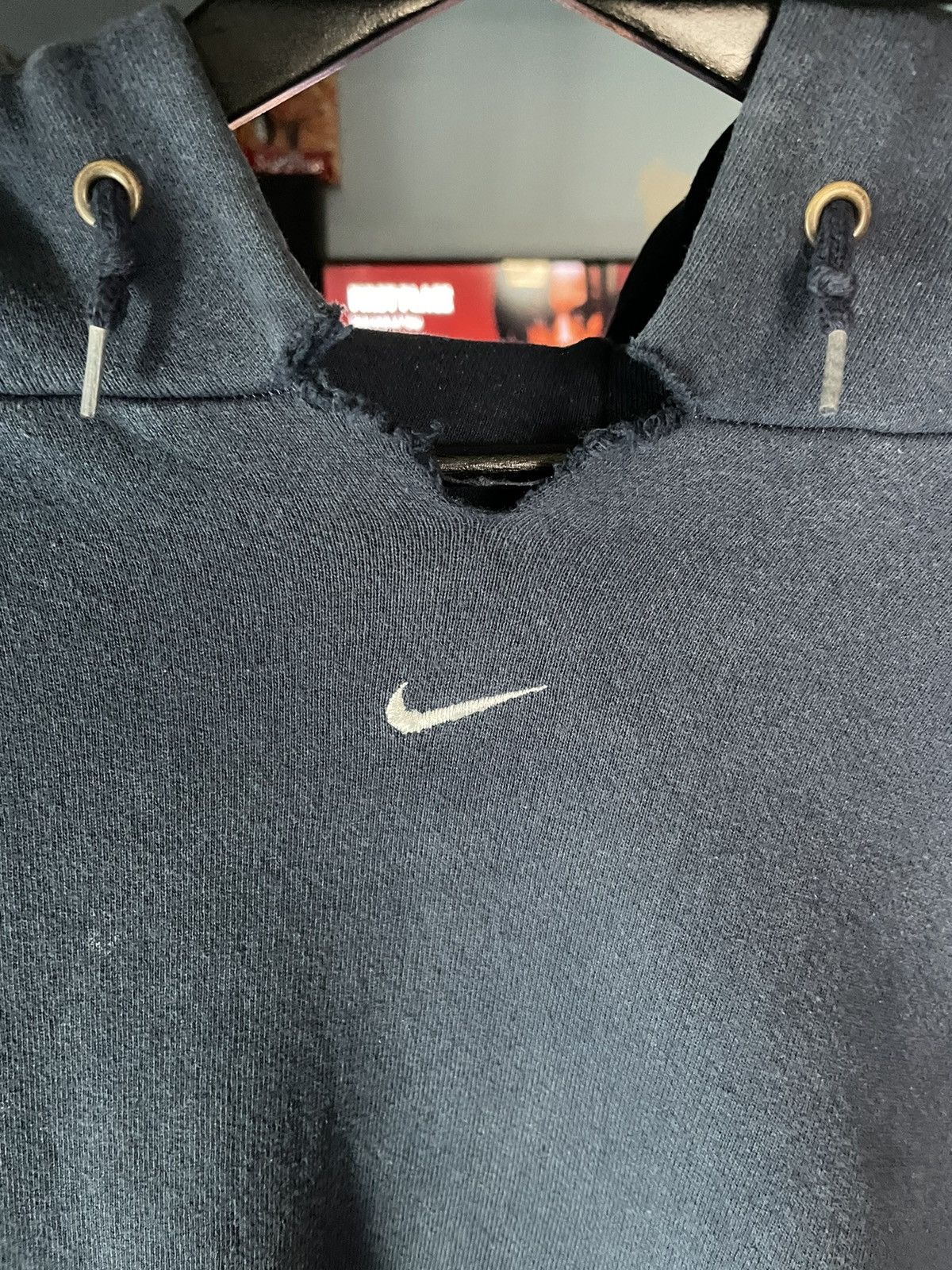 Nike × Vintage Vintage Nike 90s Center Swoosh Hoodie Size US XL / EU 56 / 4 - 8 Thumbnail