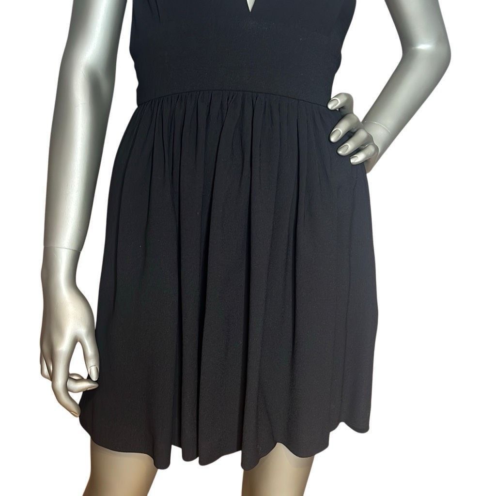 MSGM MSMG Black Sleeveless V-neck Mini Dress (013) Size S / US 4 / IT 40 - 3 Thumbnail
