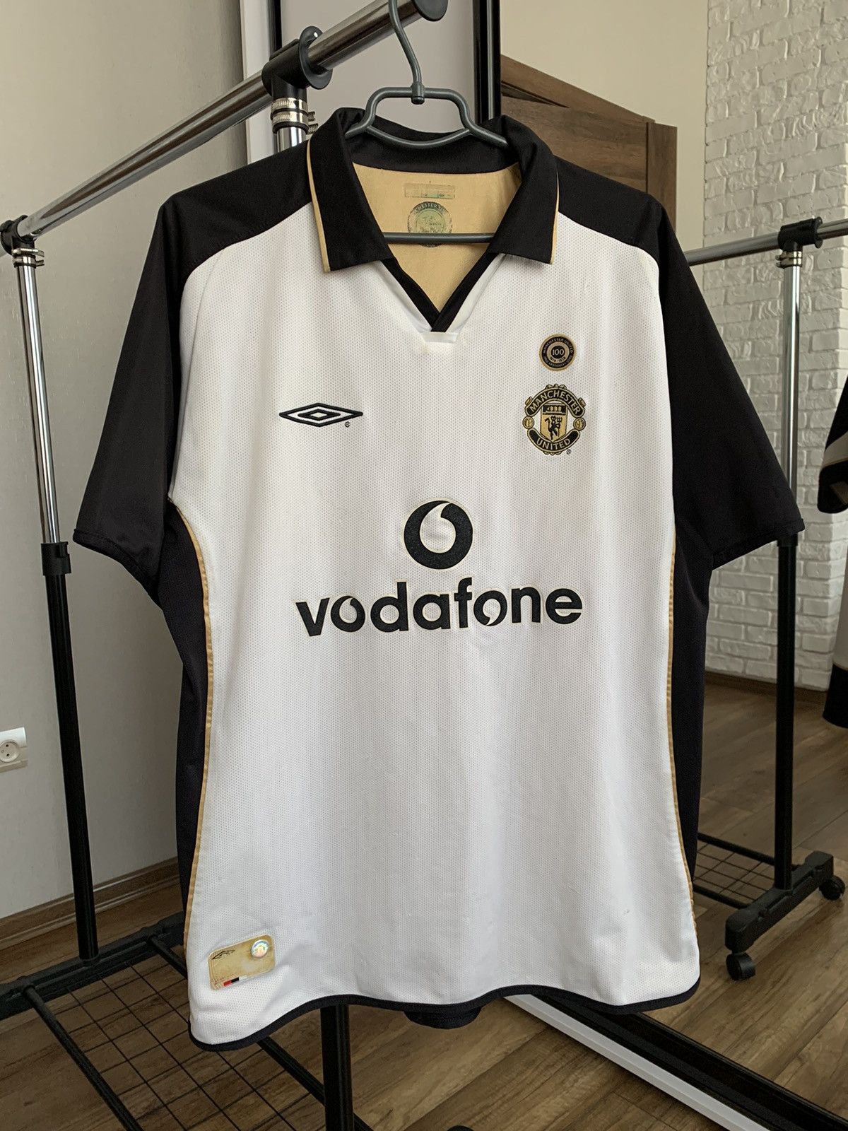 Maillot Vintage Réversible Manchester United 100ème Anniversaire Umbro 2001/2002 - Taille M