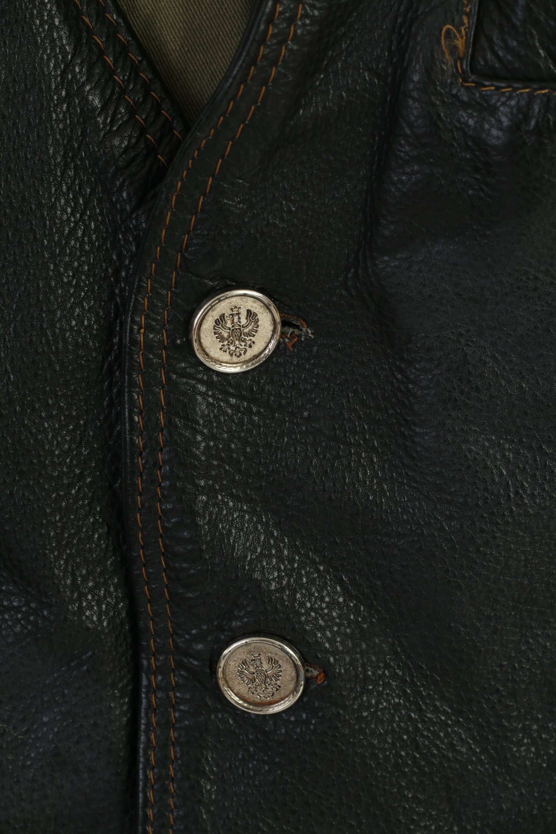 Vintage Louis International Men M Waistcoat Black Leather 8850 Size US M / EU 48-50 / 2 - 3 Thumbnail