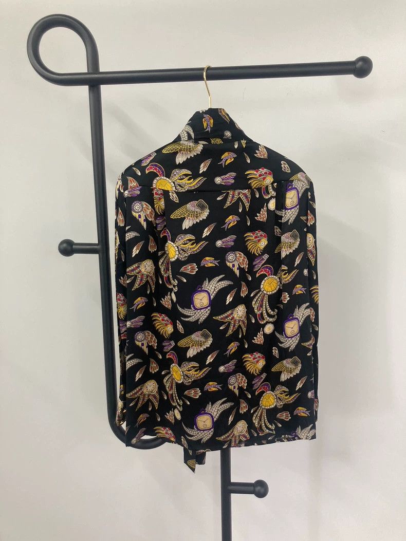 Chanel Chanel Black silk printed shirt Size XS / US 0-2 / IT 36-38 - 2 Thumbnail