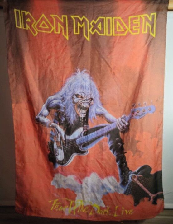 Vintage Iron Maiden 1992 Fear of the dark Live Poster Banner Flag Size ONE SIZE - 2 Thumbnail
