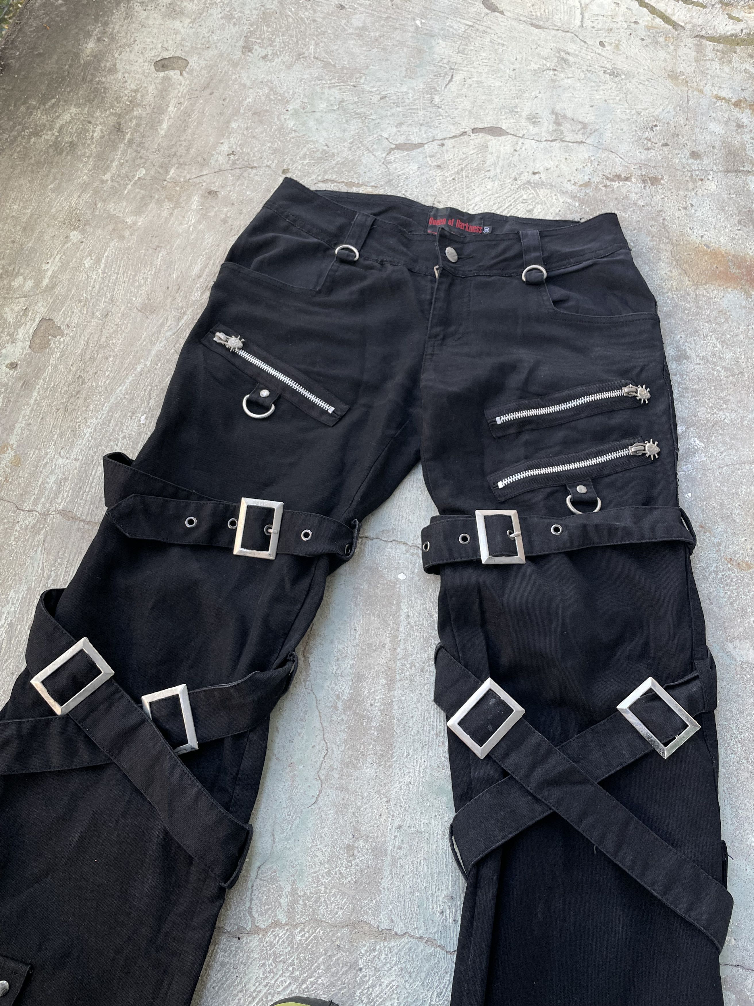 Japanese Brand Queen Of Darkness Zipper Punk Pants Balenciaga style Size 30" / US 8 / IT 44 - 3 Thumbnail